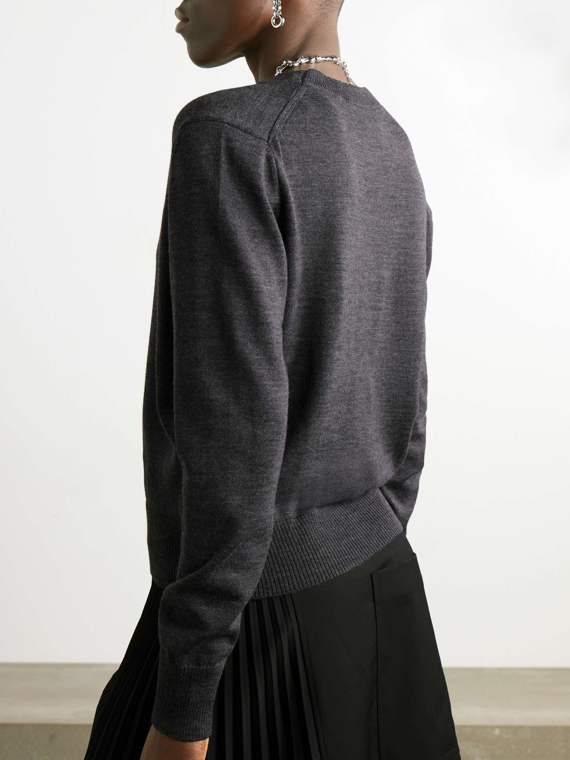 + NET SUSTAIN ADC embroidered merino wool cardigan view