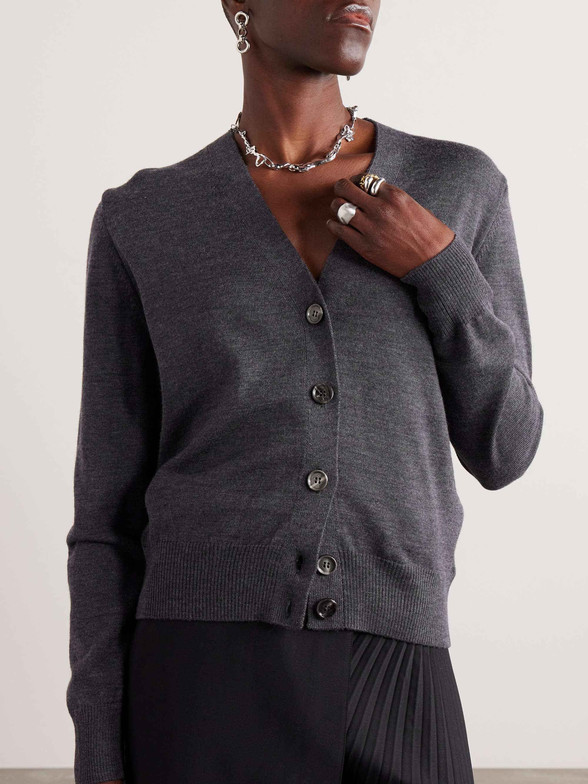 + NET SUSTAIN ADC embroidered merino wool cardigan view
