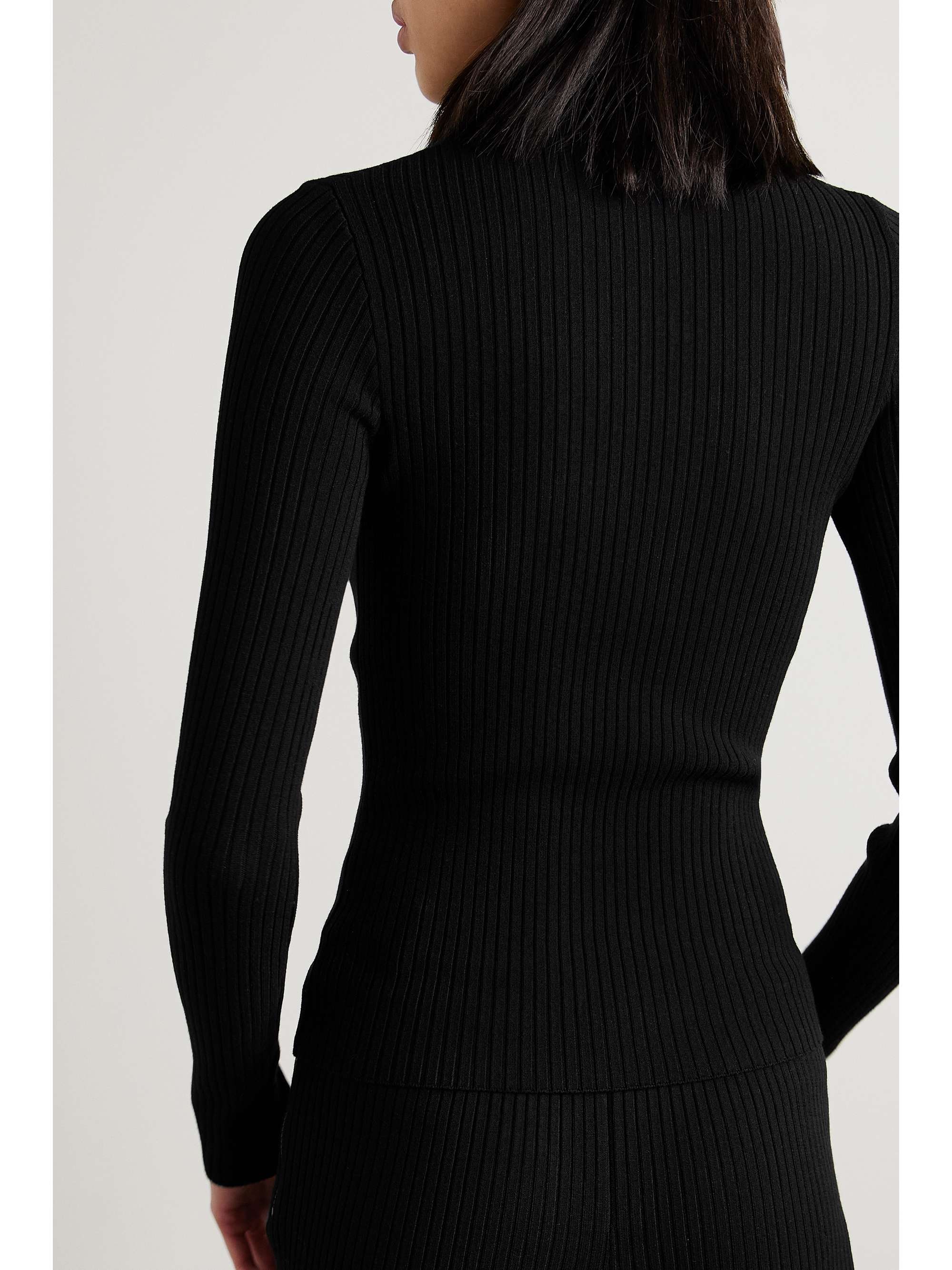Reedition embroidered ribbed-knit turtleneck sweater view