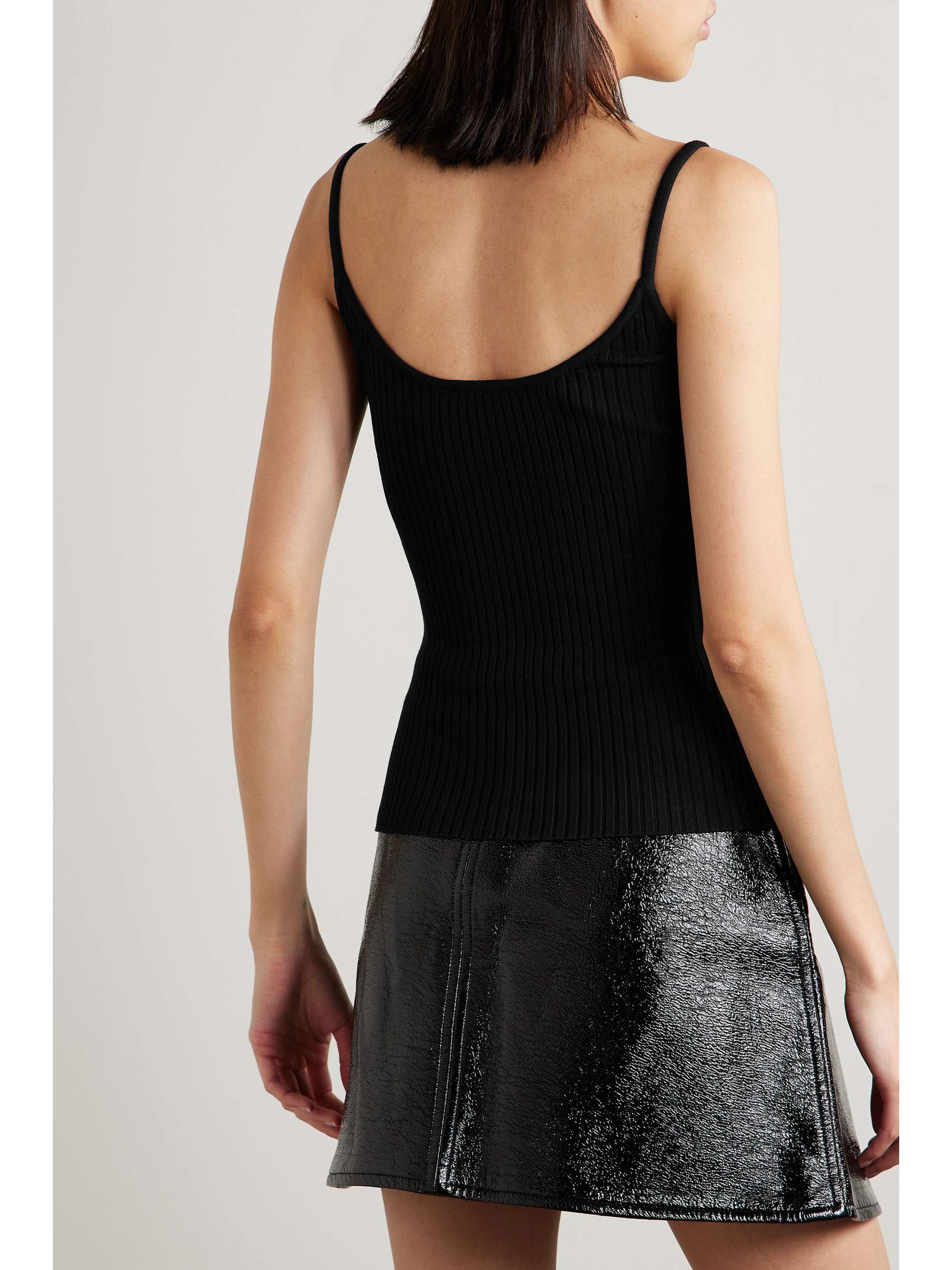 Reedition appliquéd ribbed-knit tank view