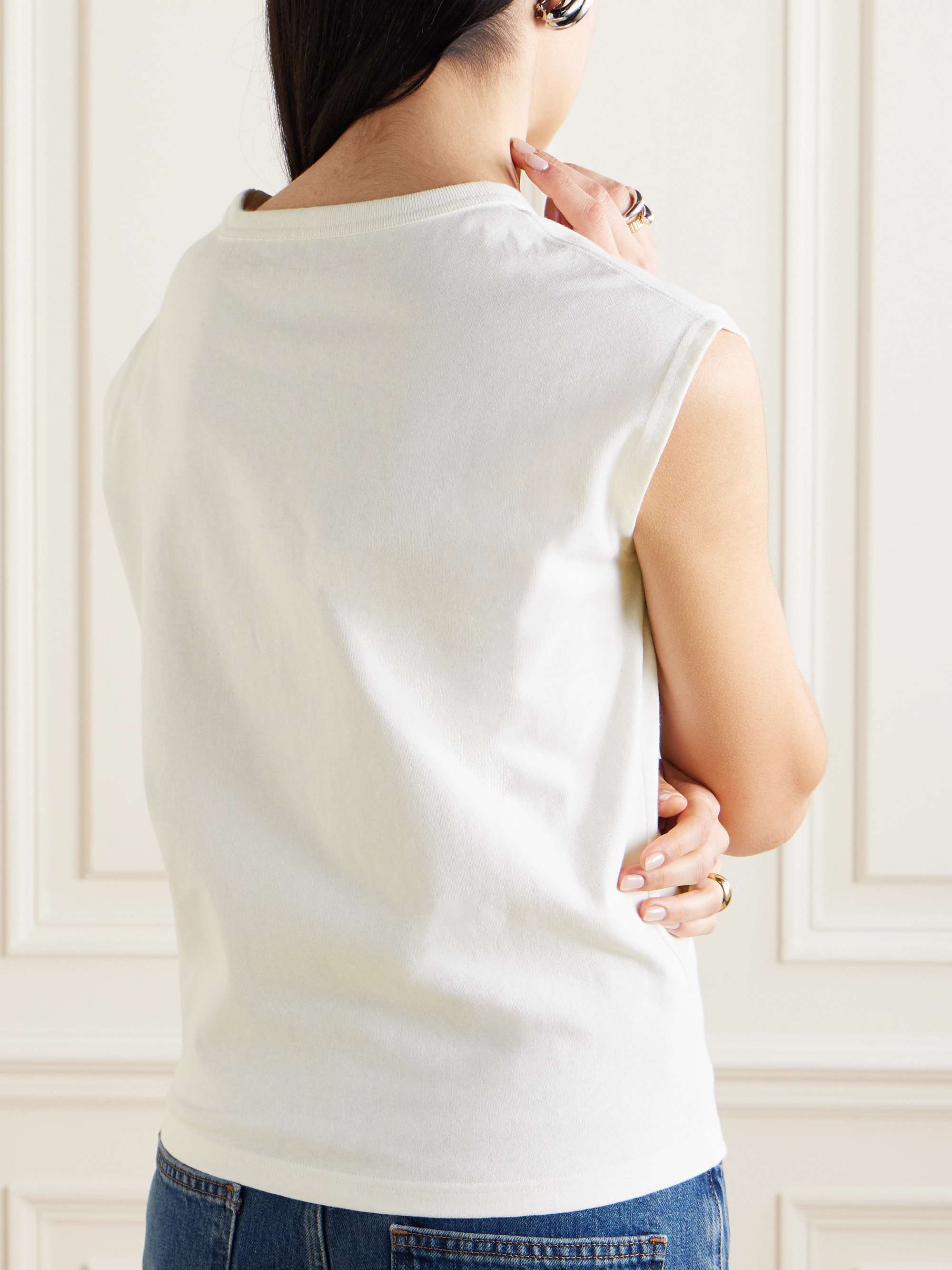 Cotton and linen-blend T-shirt view