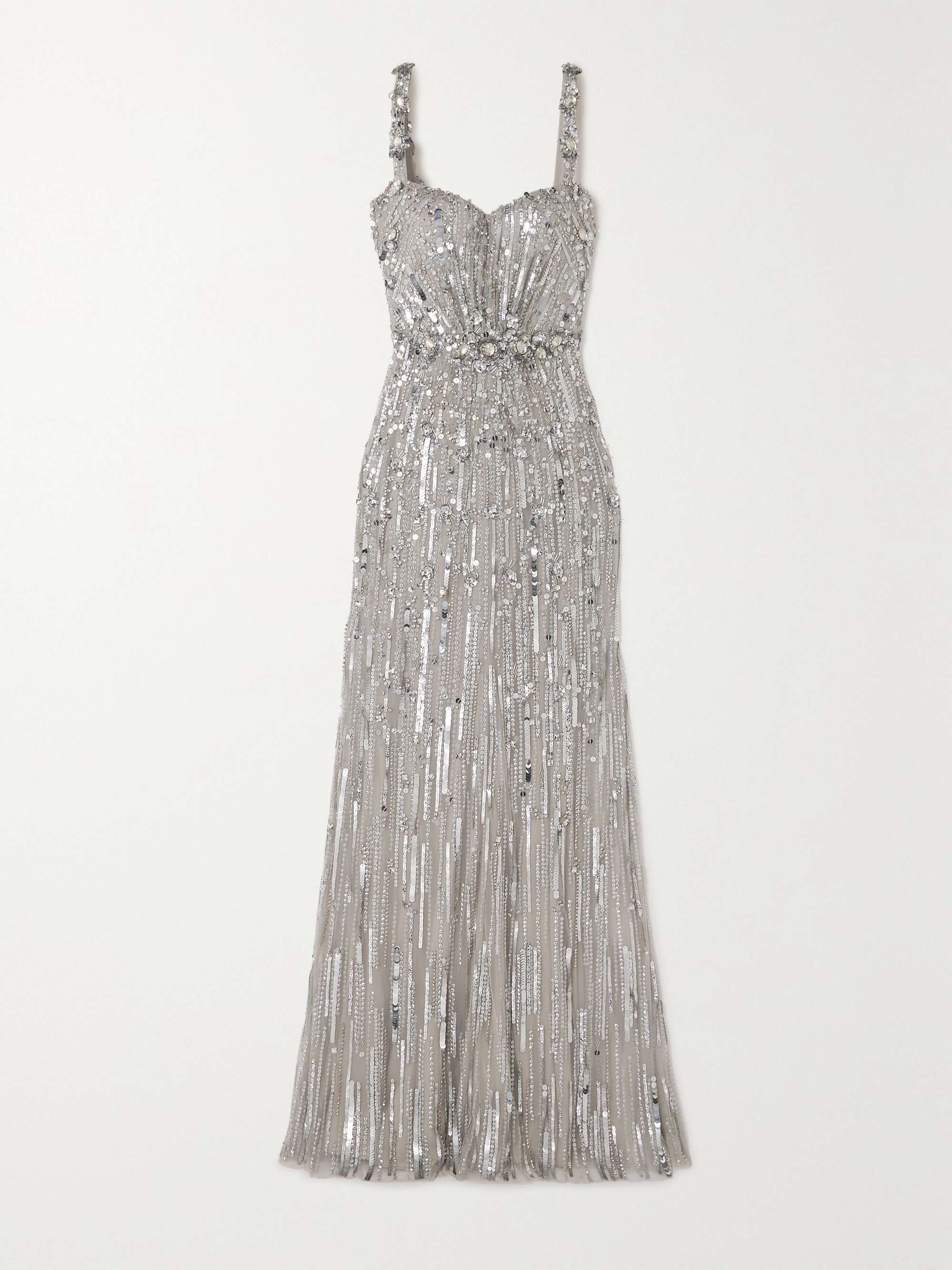 Bright Gem embellished sequined tulle gown view