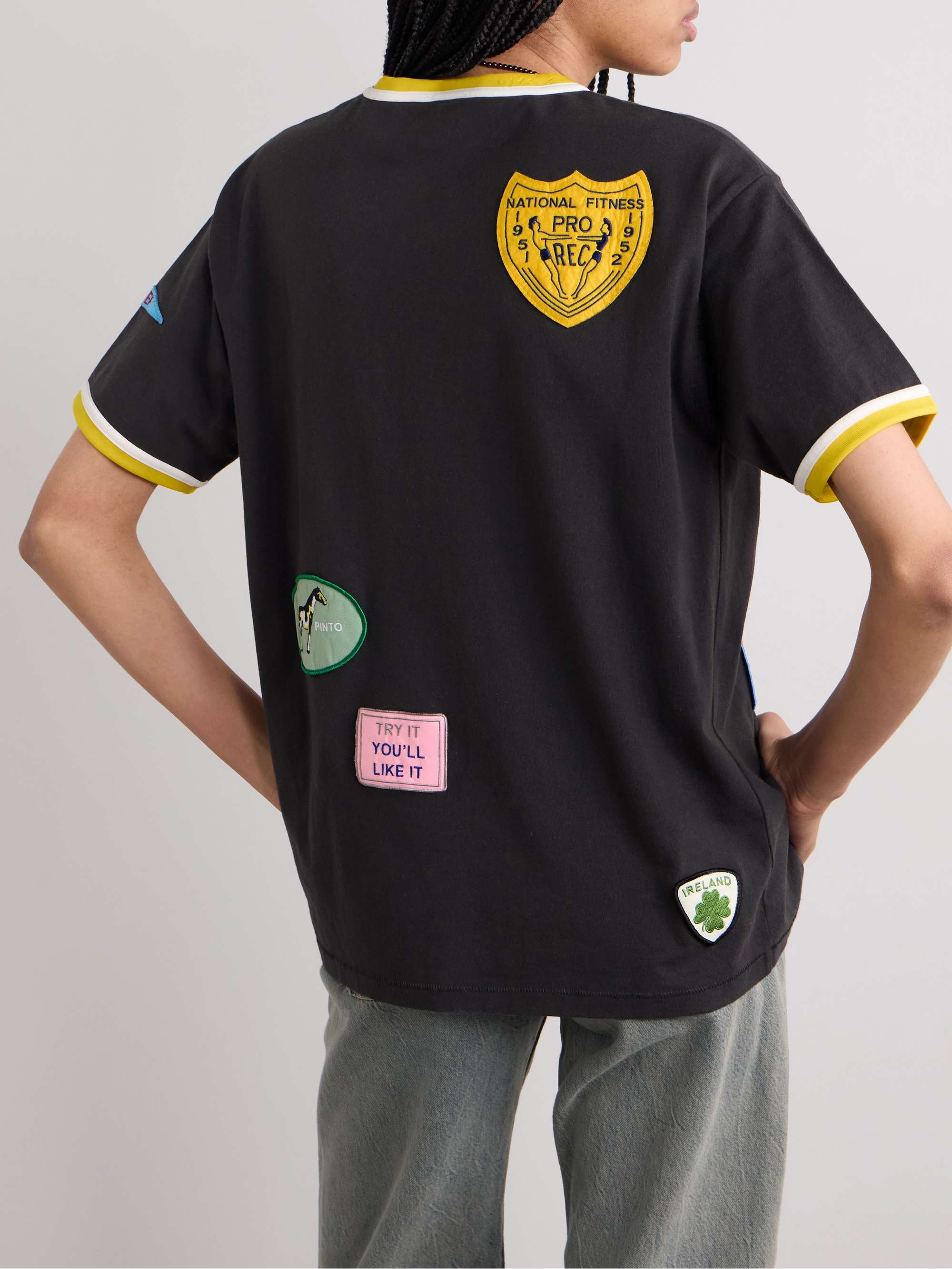 Discount Taxi appliquéd cotton-jersey T-shirt view