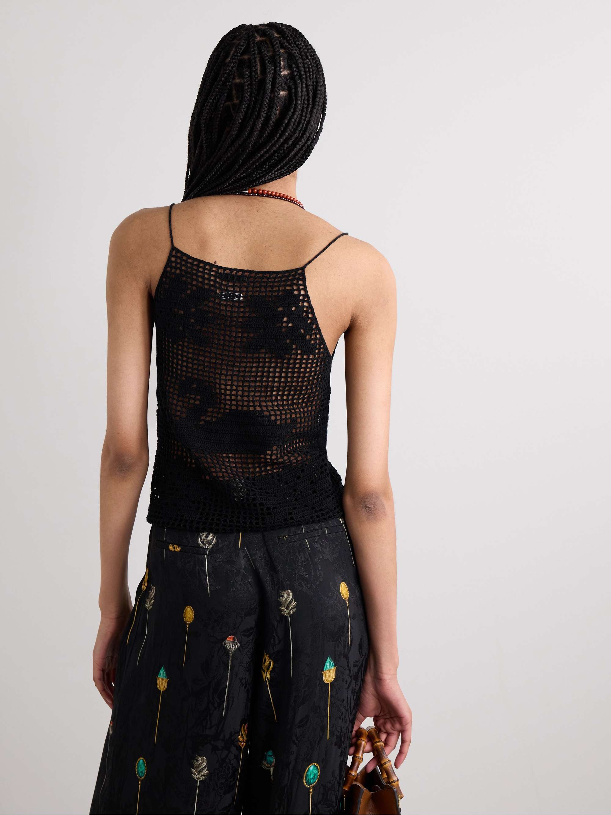 Mansfield crocheted cotton and linen-blend tank view