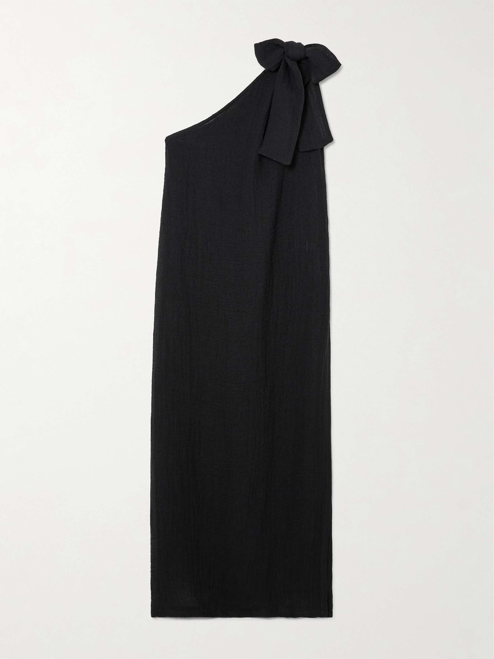 + NET SUSTAIN one-shoulder linen-blend gauze maxi dress view