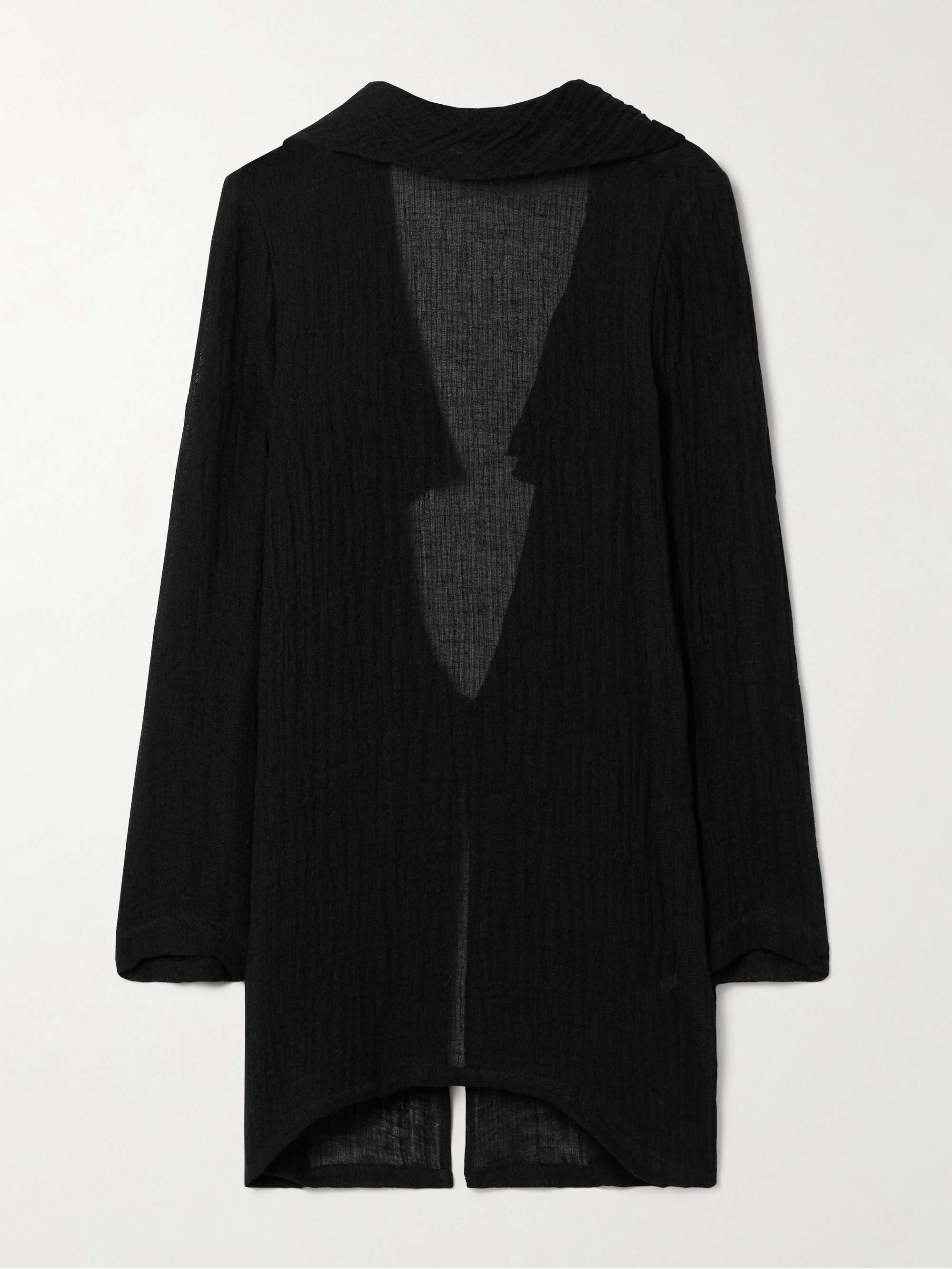 Open-back ruffled linen-blend gauze tunic view