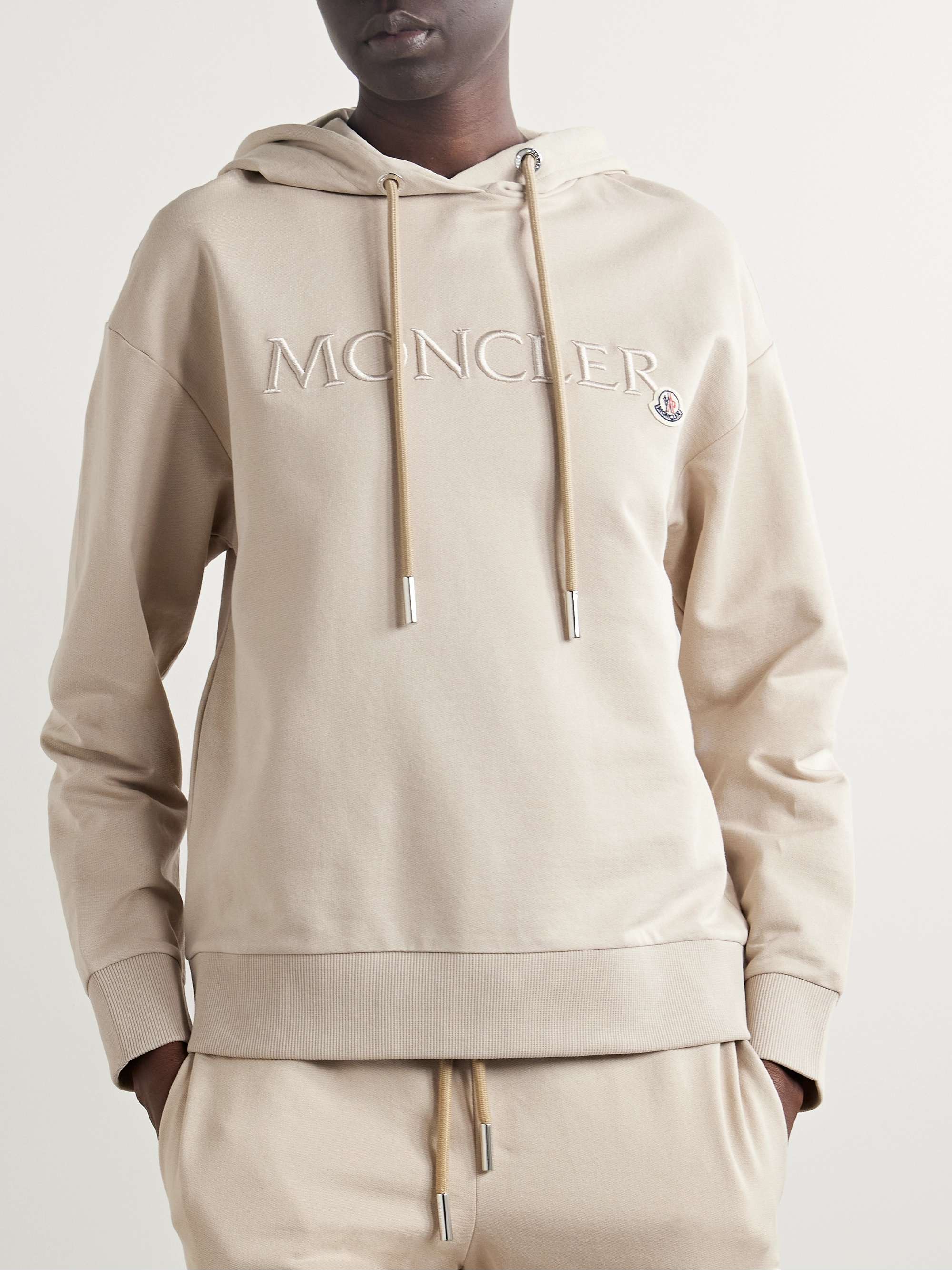 Embroidered cotton-jersey hoodie view