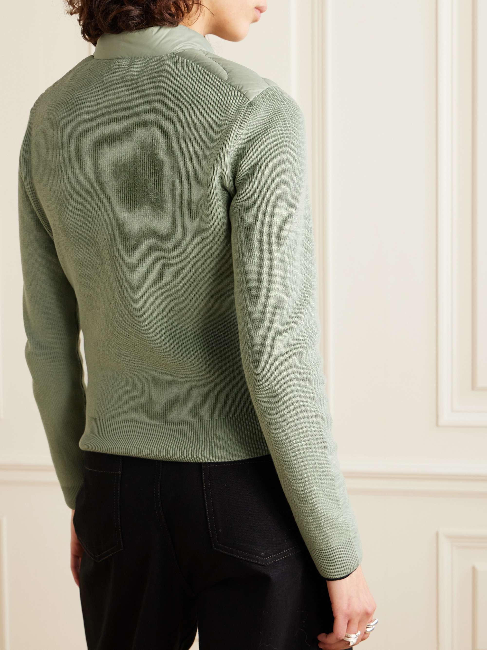 Quilted shell and ribbed cotton down jacket view