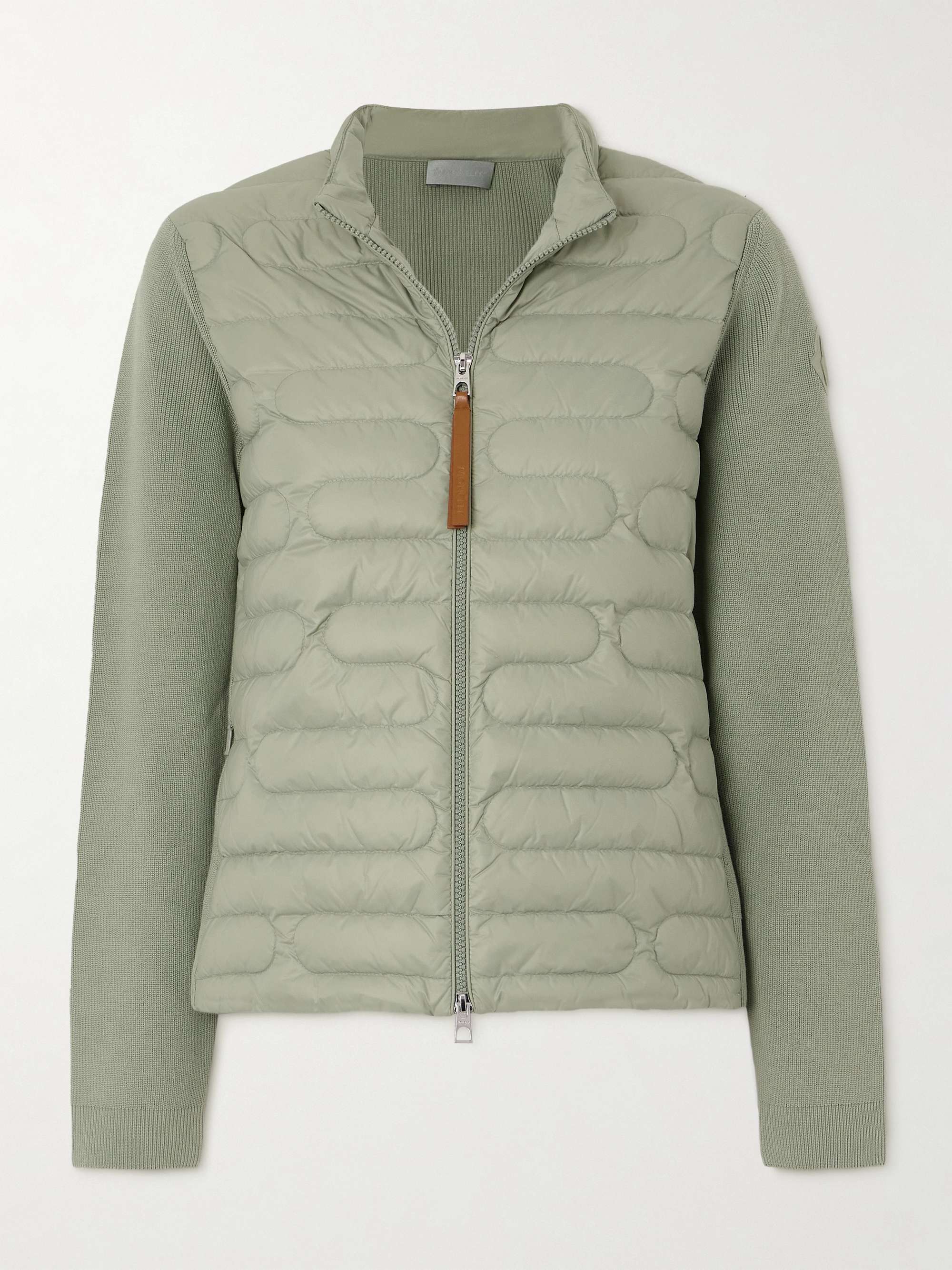 Quilted shell and ribbed cotton down jacket view