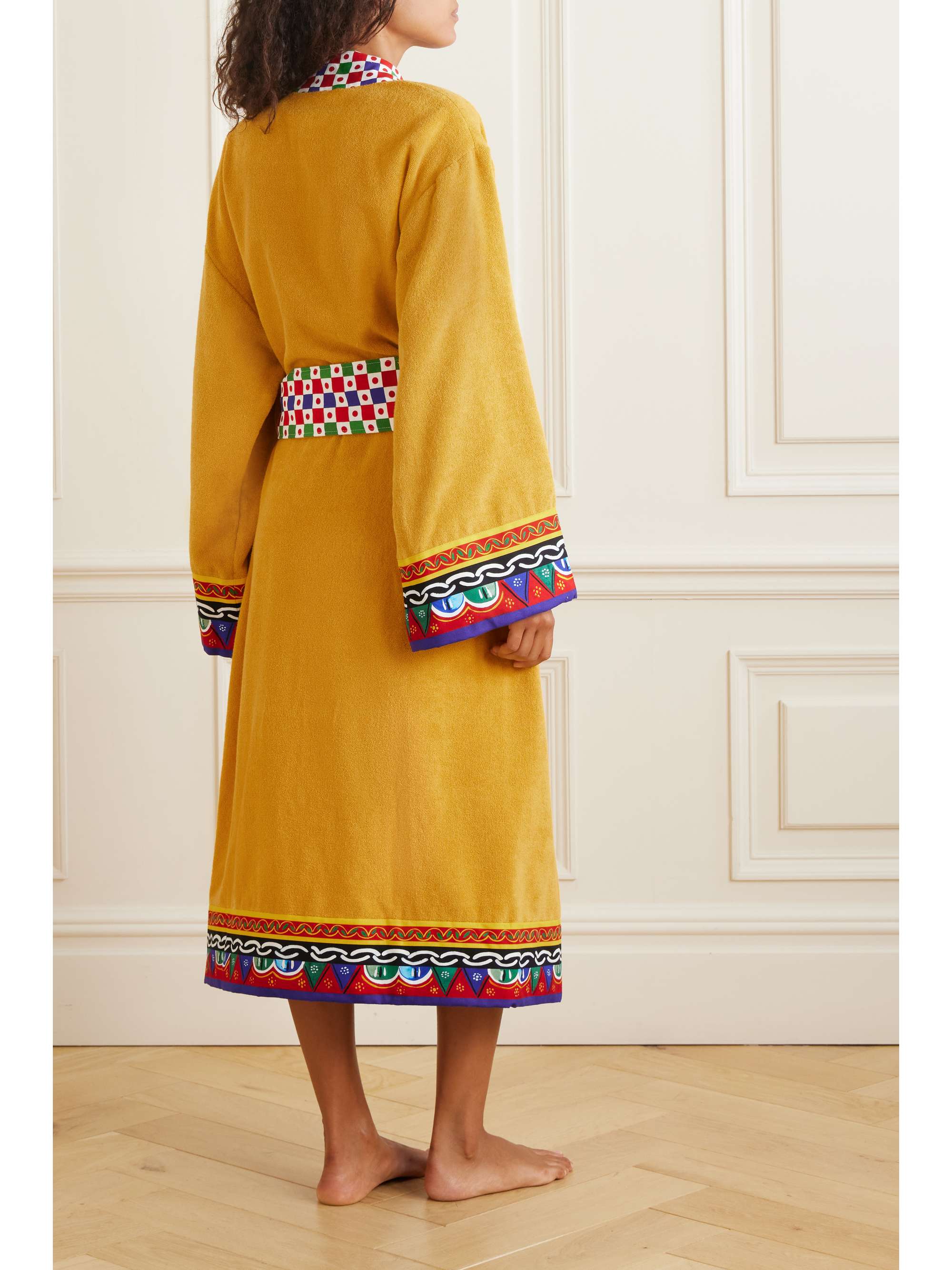 Printed cotton-terry robe view