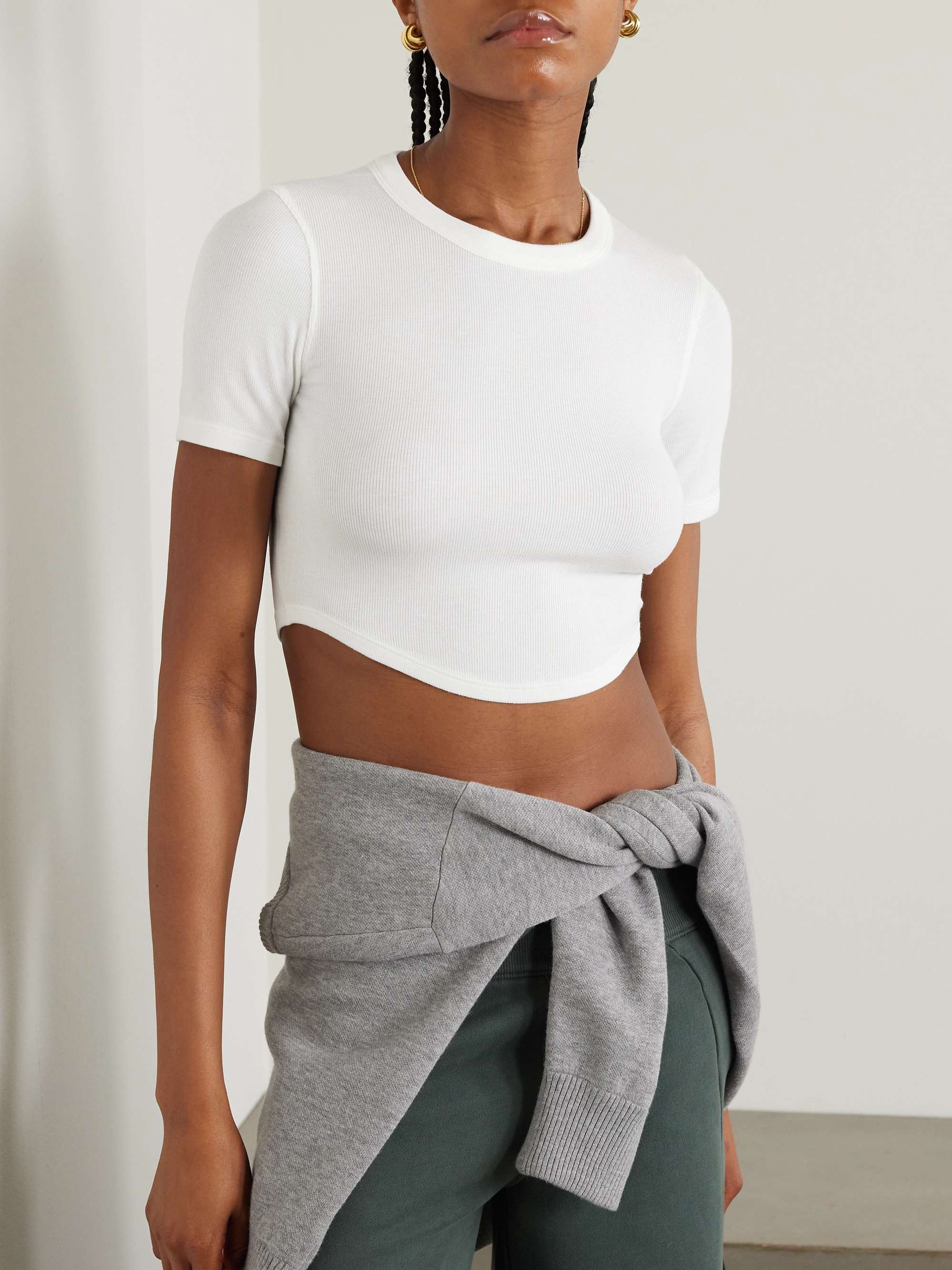 Hold Tight cropped stretch LENZING™ modal-jersey T-shirt view
