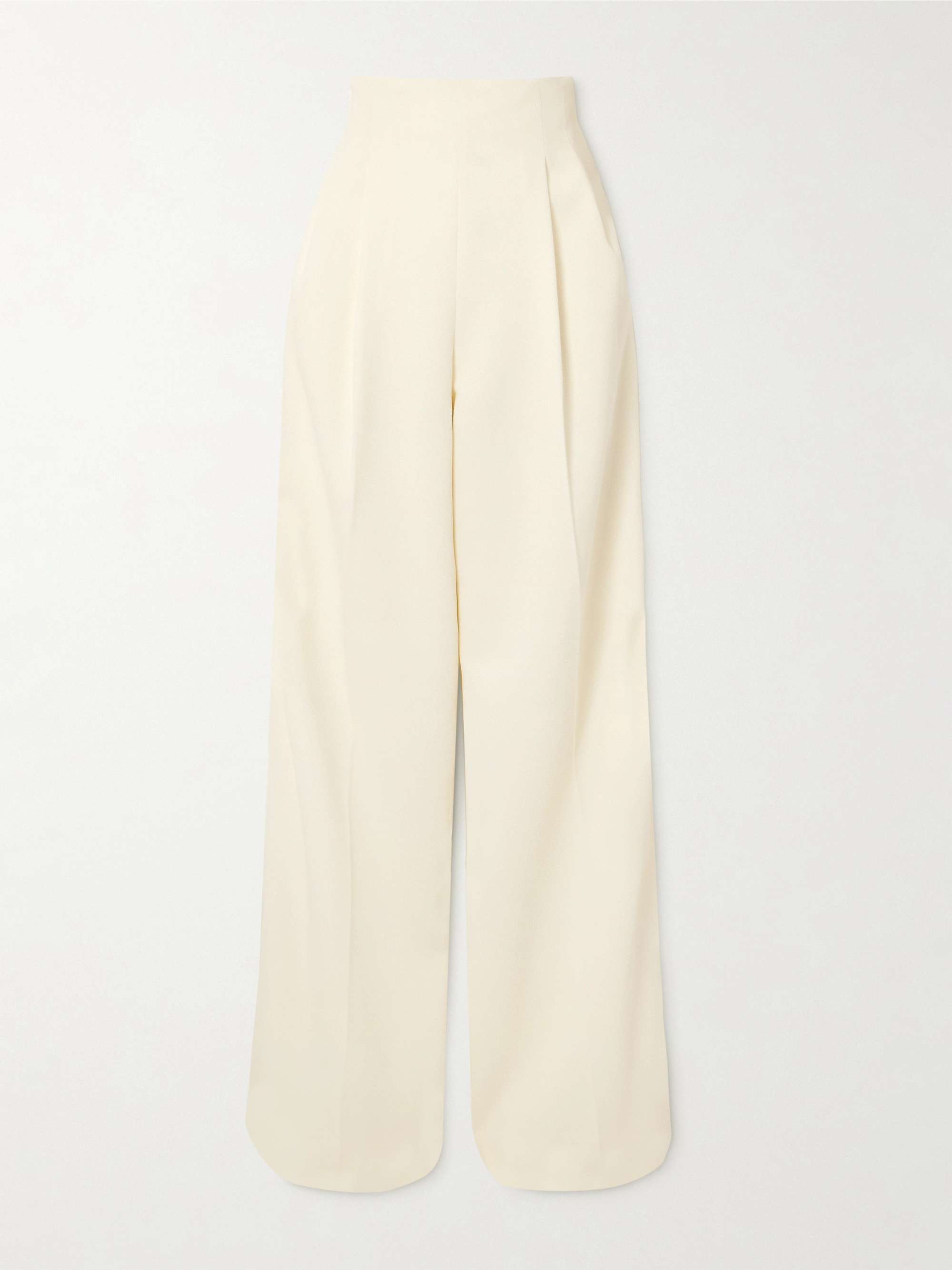 Clarine pleated crepe wide-leg pants view