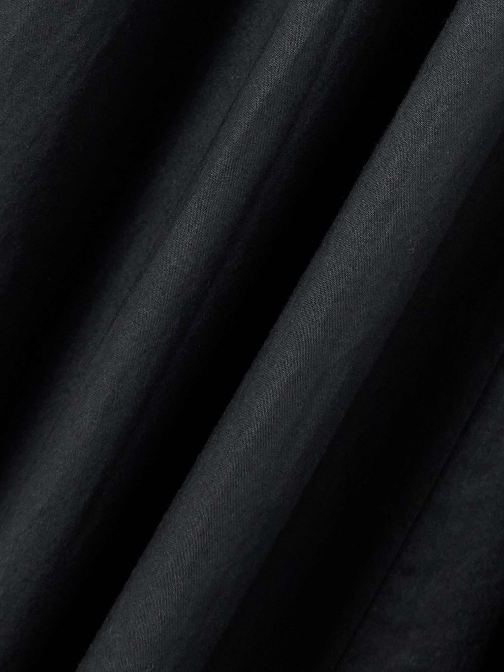 Quinn tie-detailed shirred organic cotton-poplin midi dress view