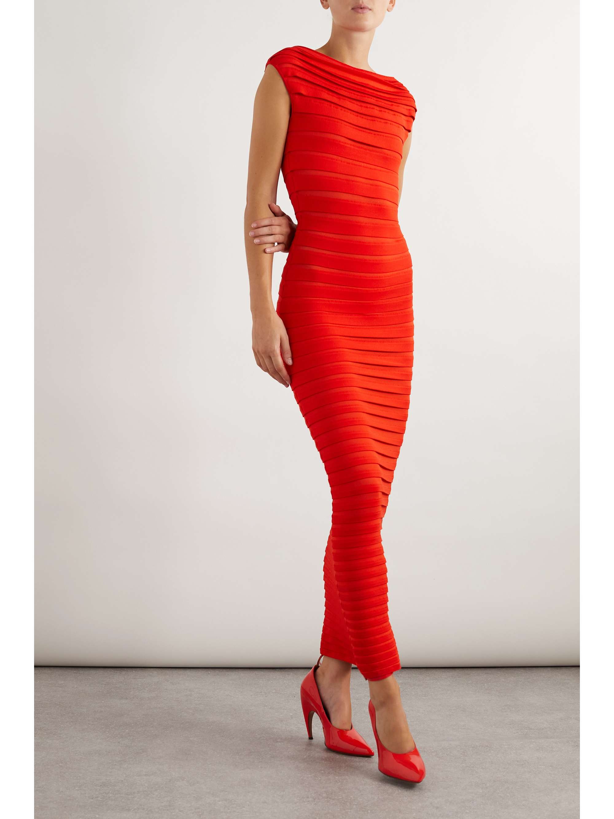Layered knitted maxi dress view