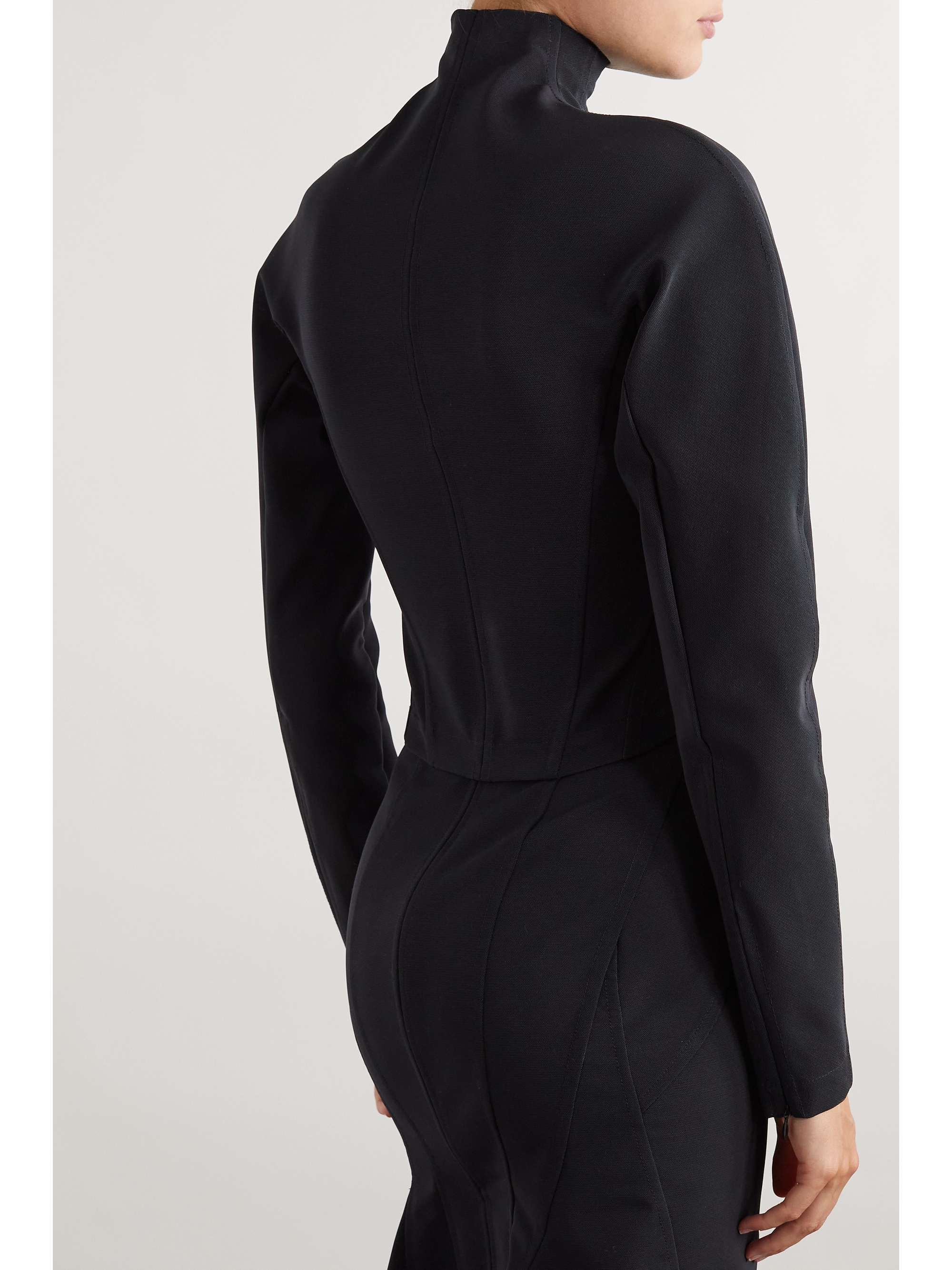Stretch-tulle turtleneck jacket view