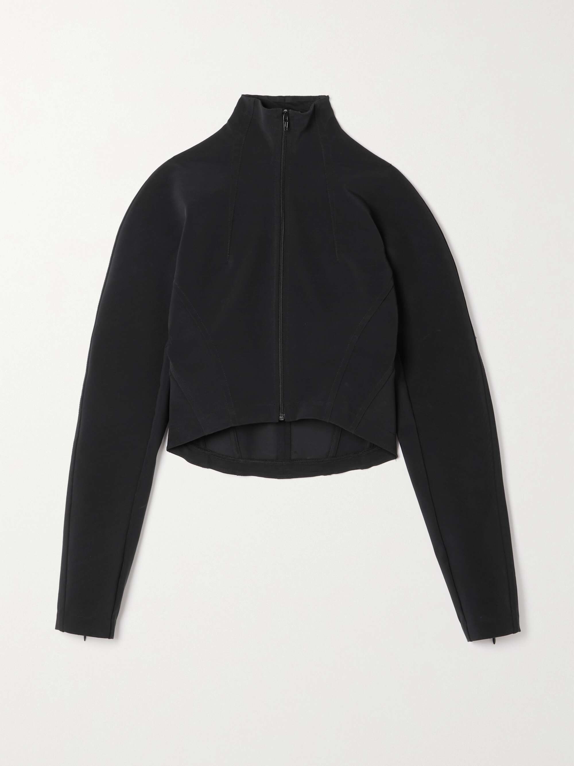 Stretch-tulle turtleneck jacket view