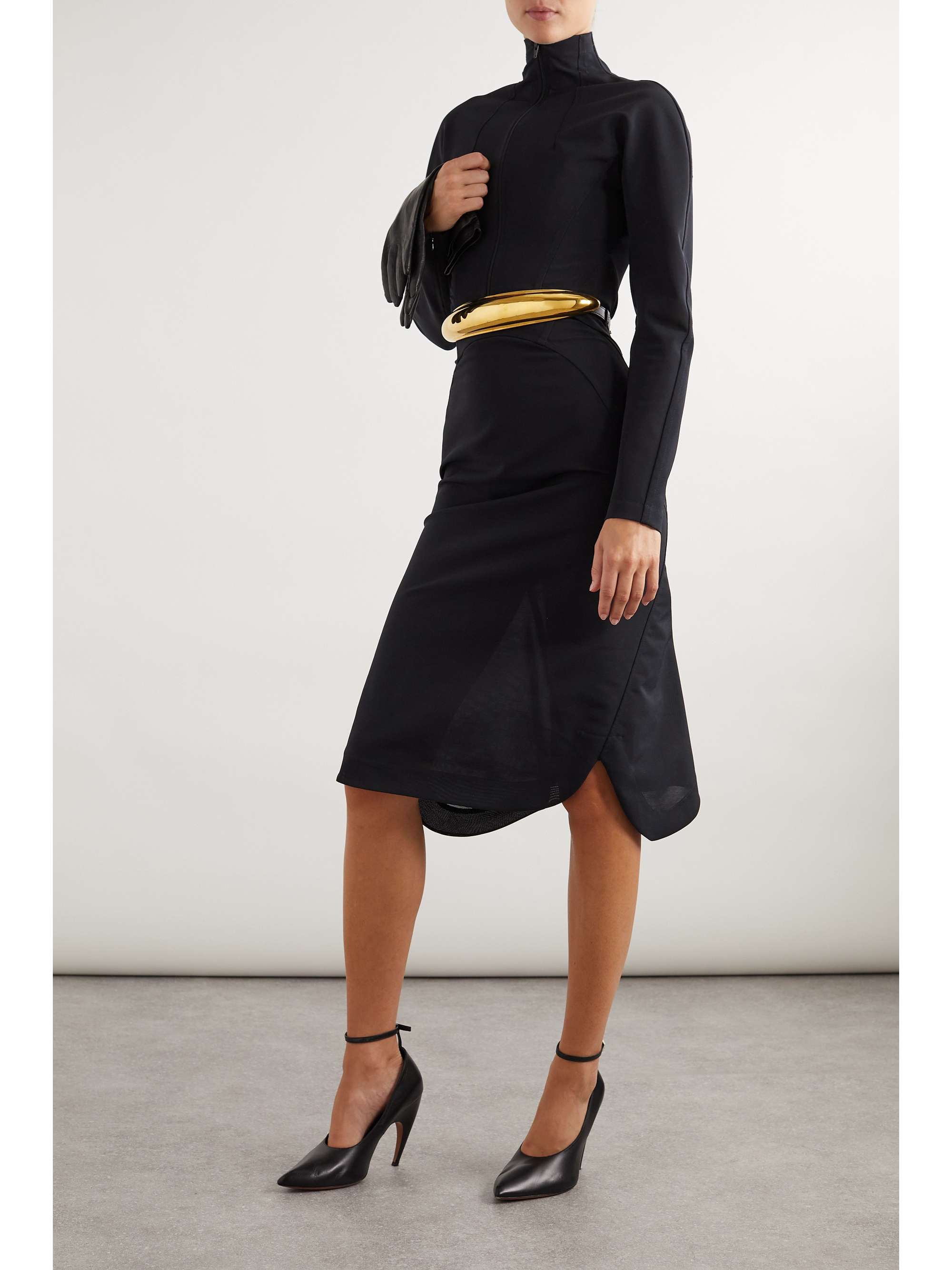 Stretch-tulle turtleneck jacket view