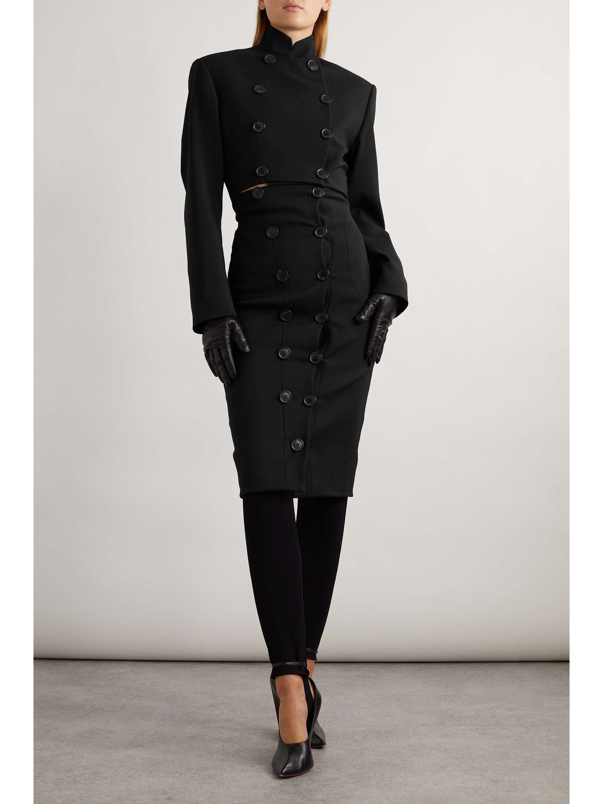 Wool-blend pencil skirt view