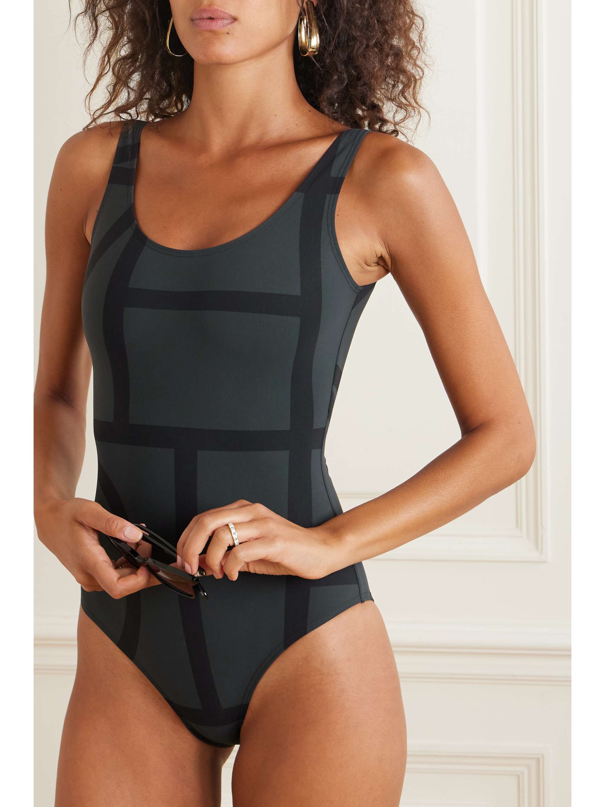Monogram printed recycled swimsuit view