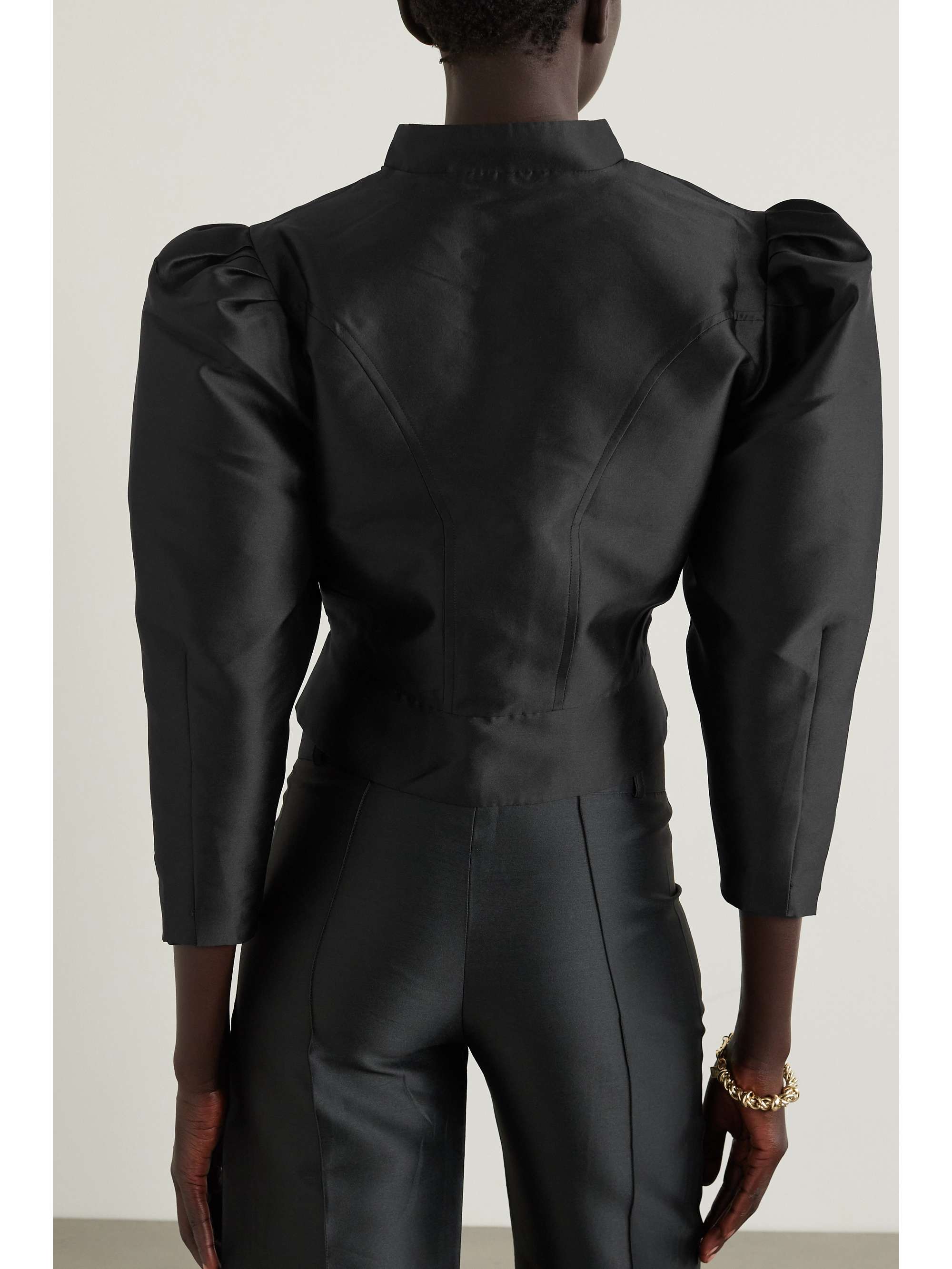 Amoako cropped faille jacket view
