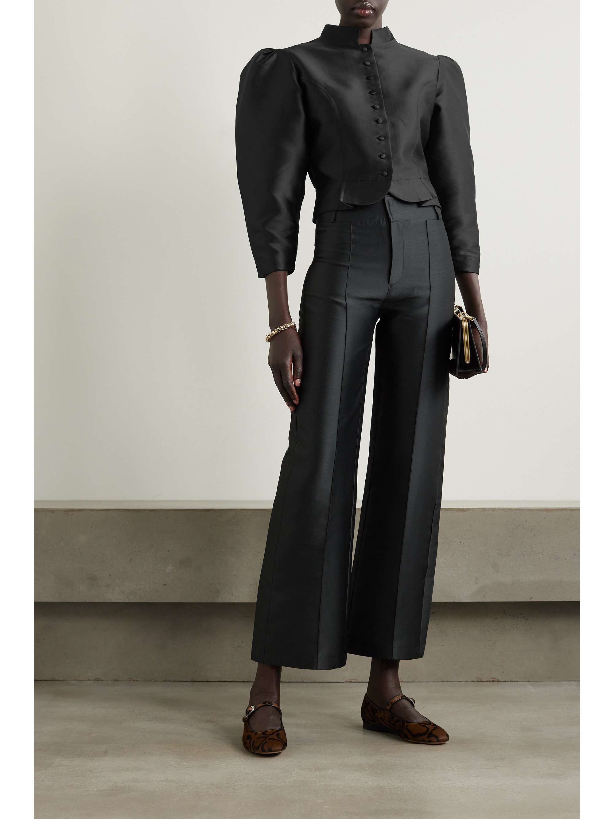 Amoako cropped faille jacket view