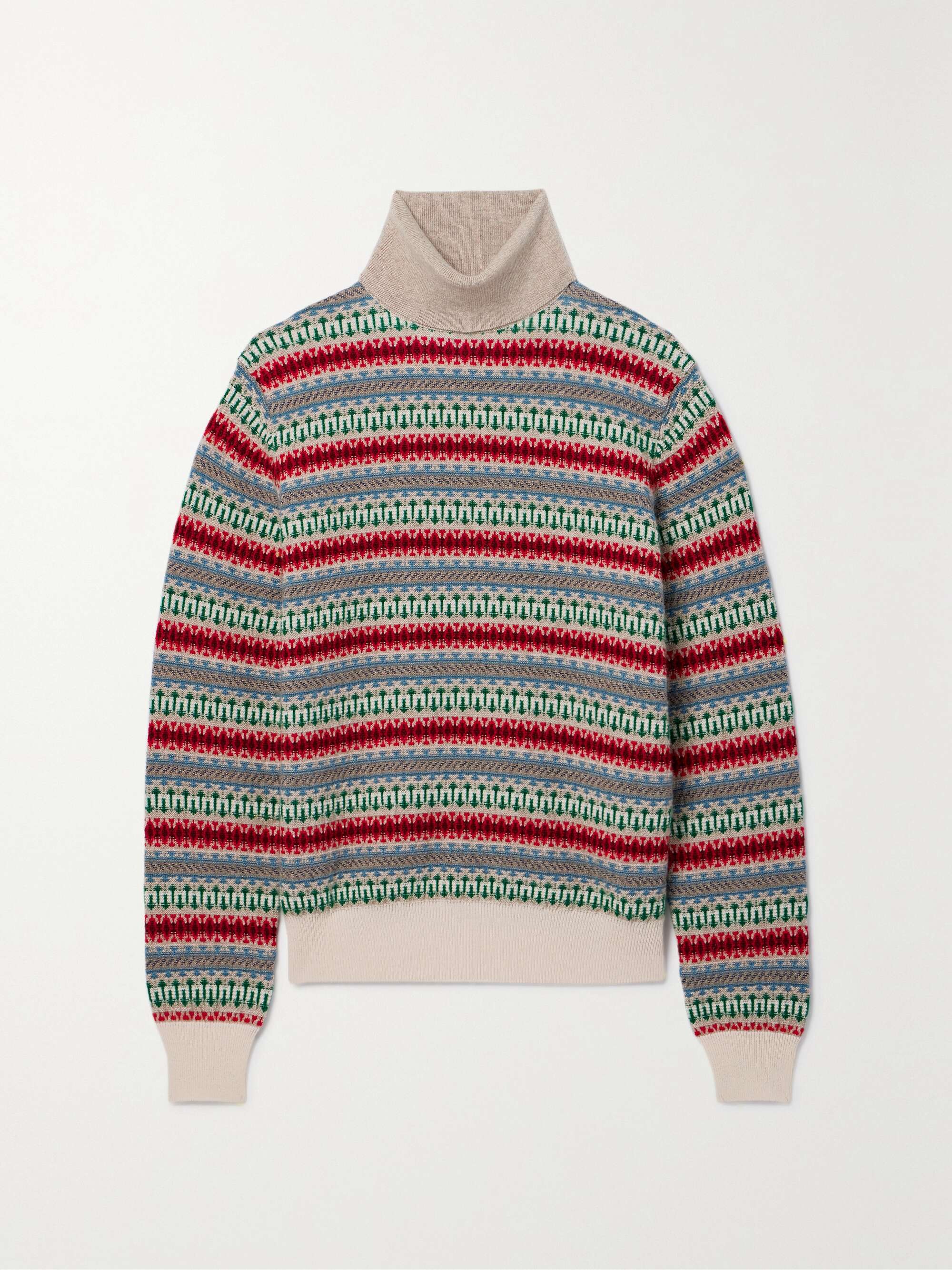 Holiday Noel Fair Isle cashmere-jacquard turtleneck sweater view