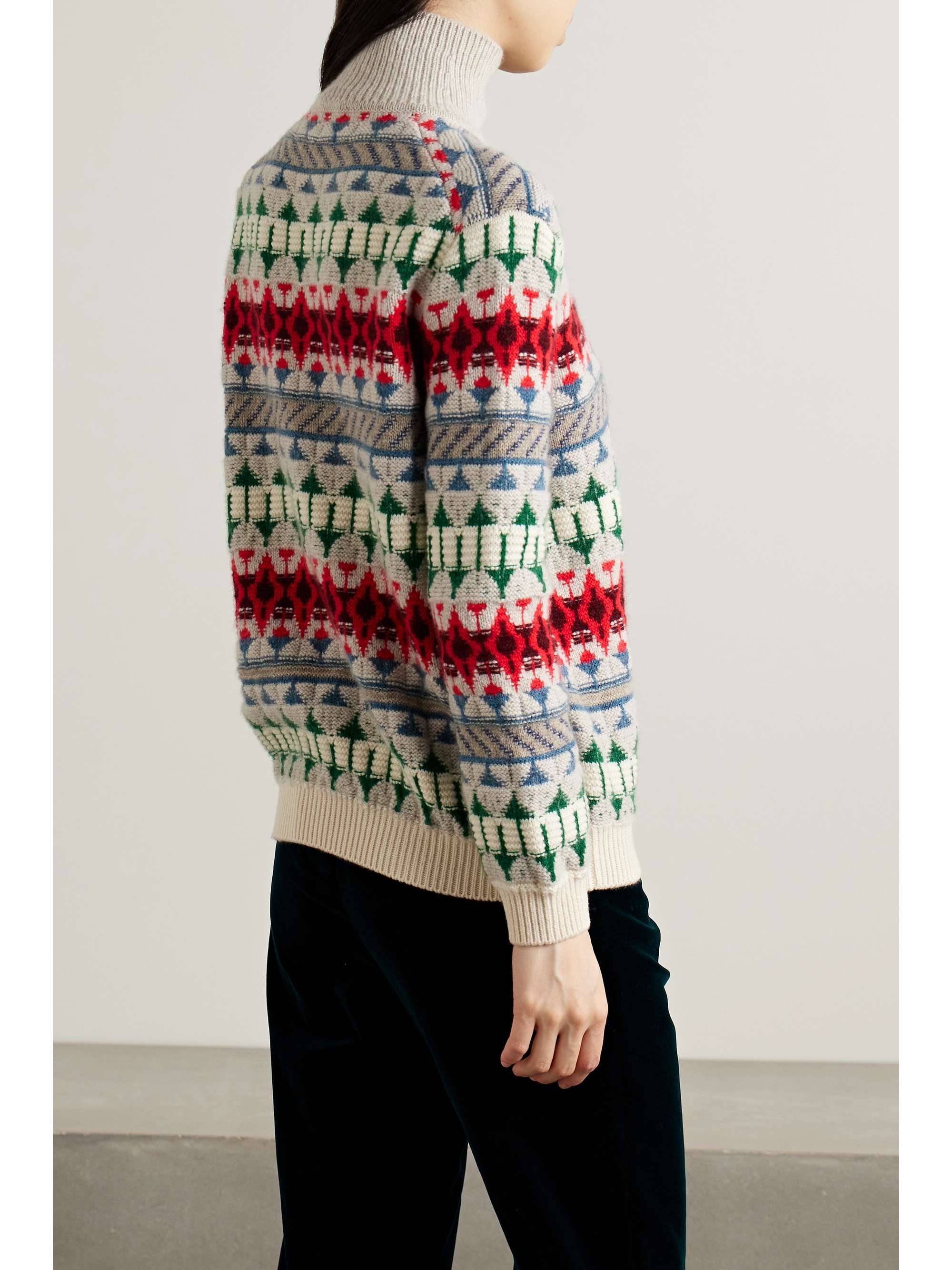 Holiday Noel cashmere-jacquard turtleneck sweater view
