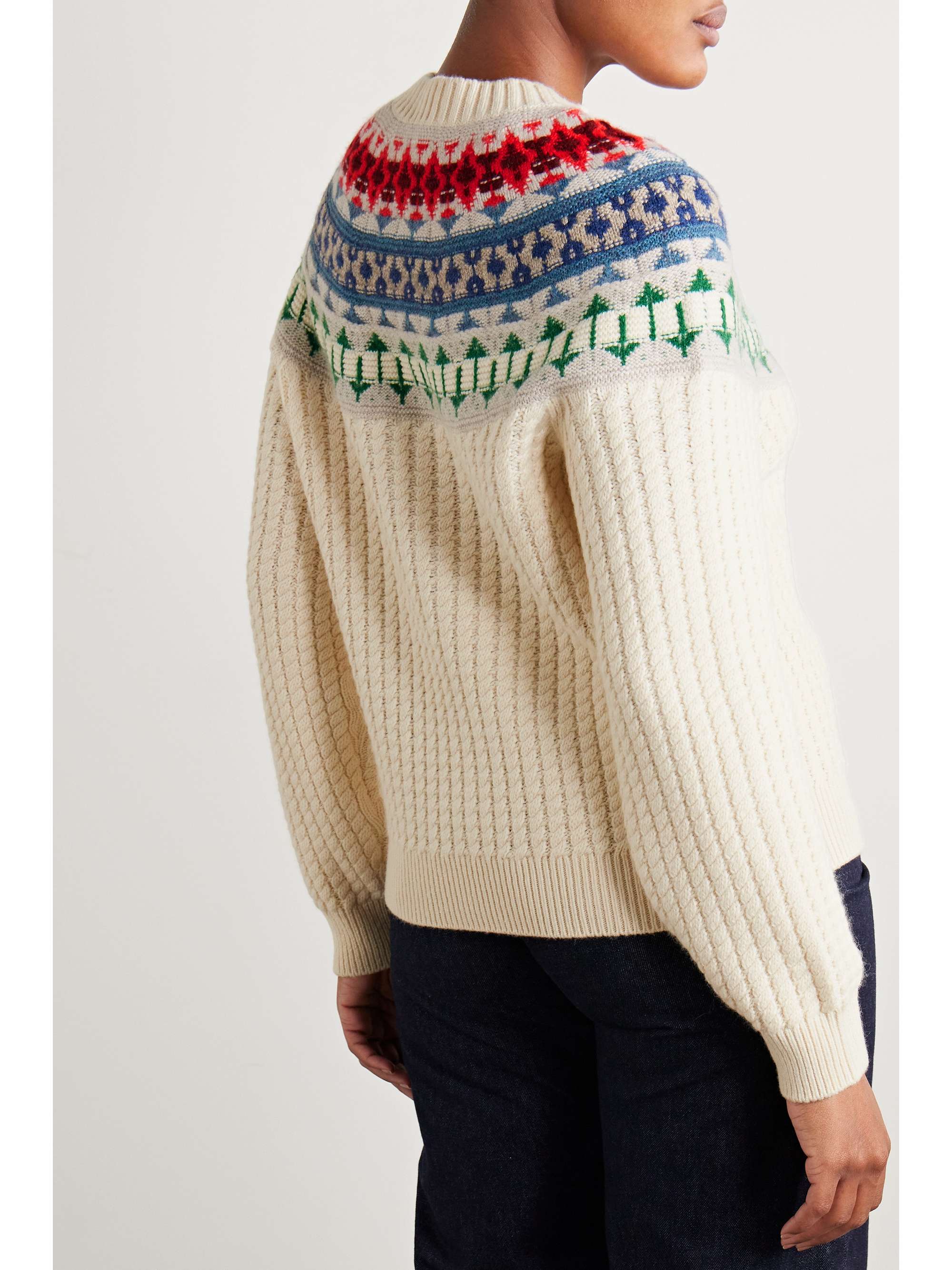 Noel Fair Isle cable-knit cashmere sweater view