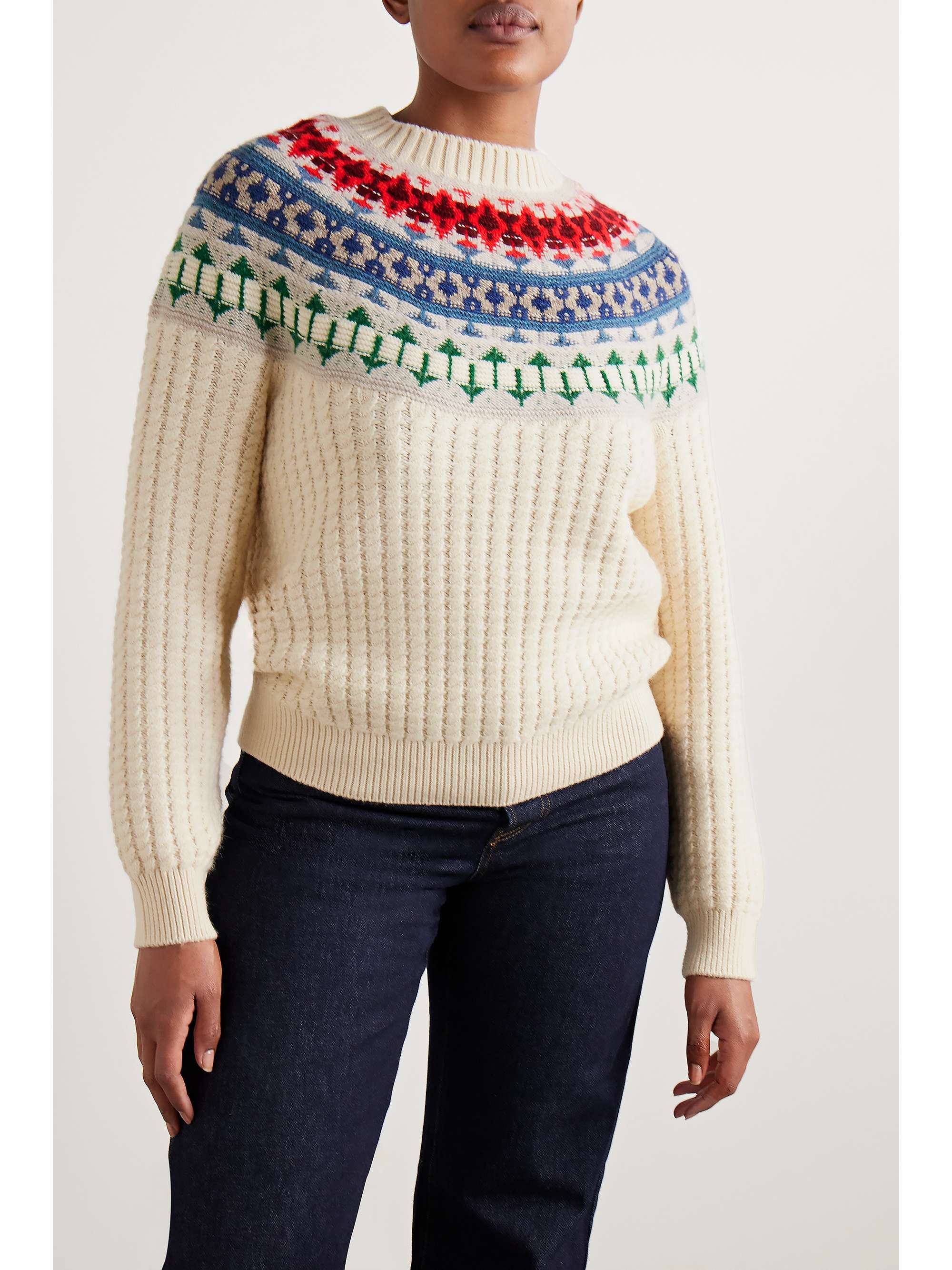 Noel Fair Isle cable-knit cashmere sweater view
