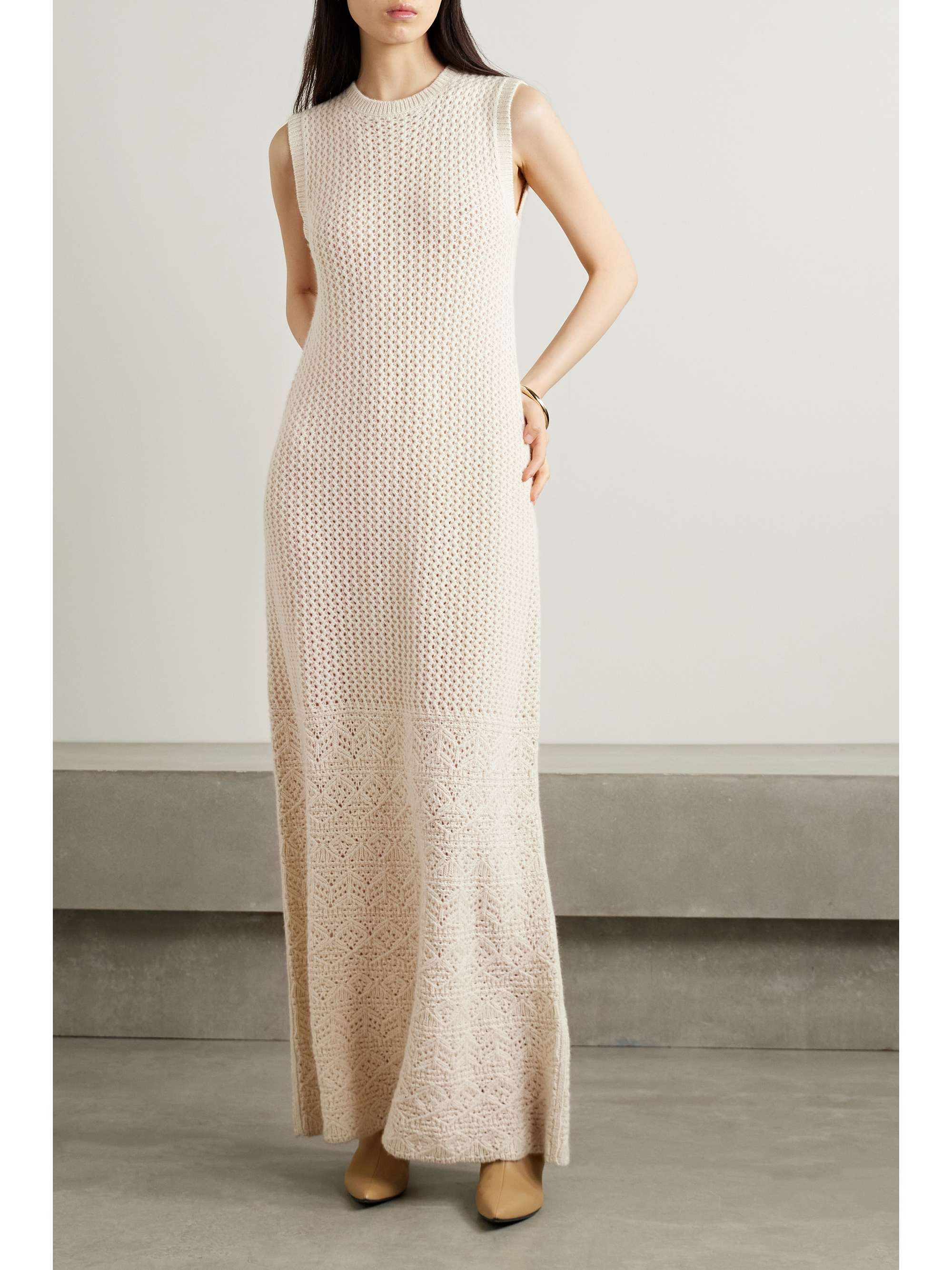 Engadin pointelle-knit cashmere maxi dress view