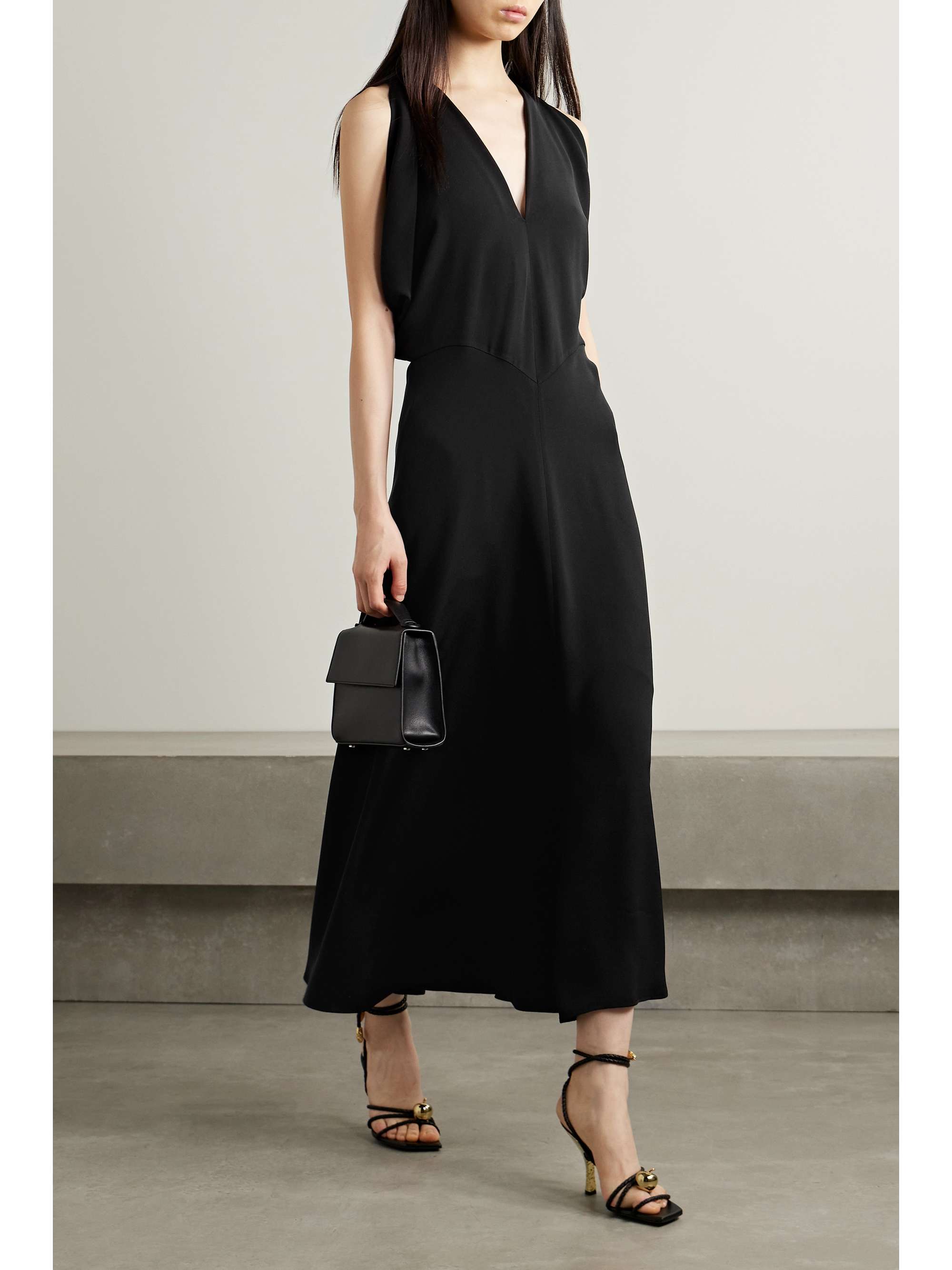 Milena draped silk midi dress view