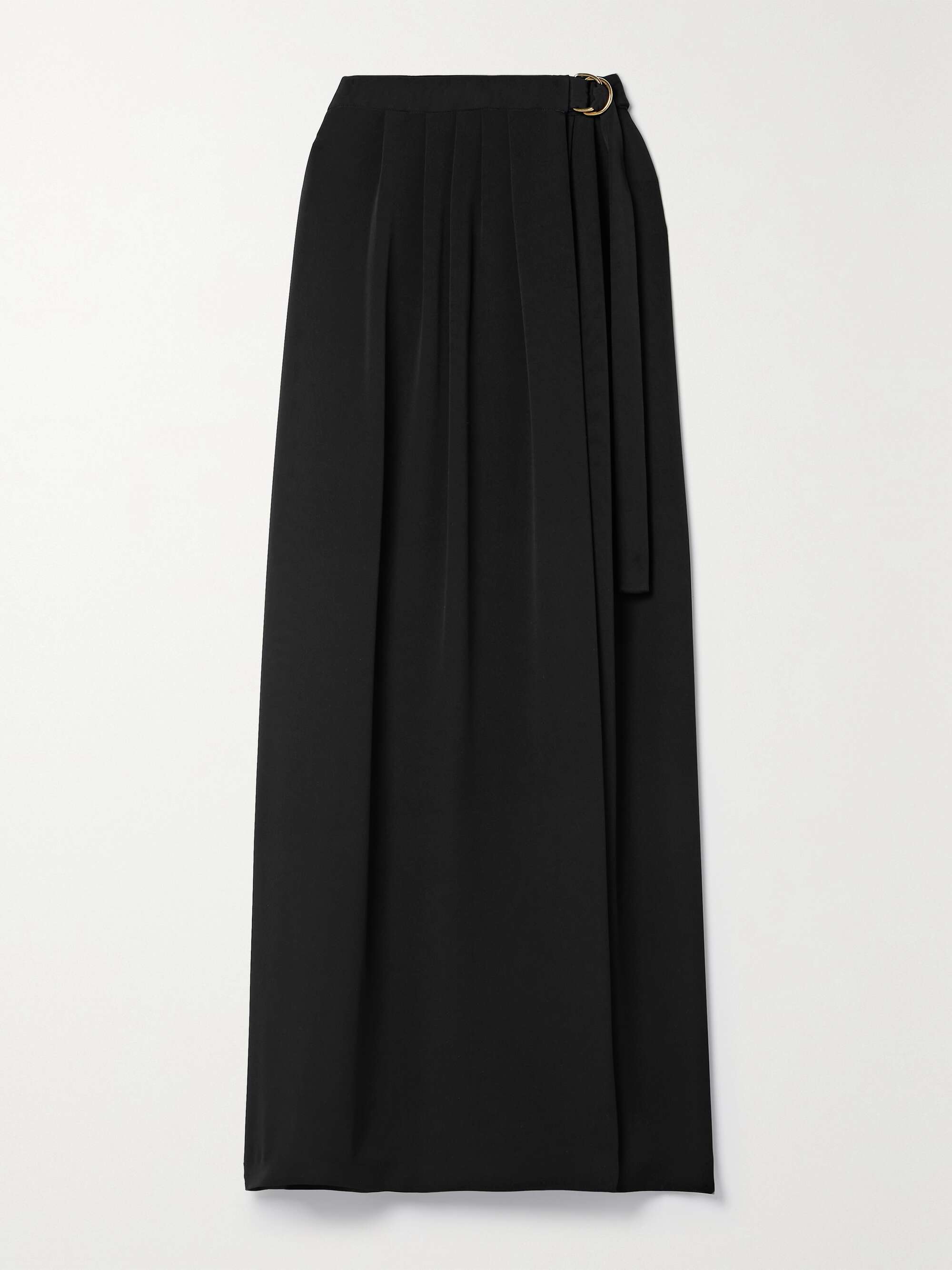 Athina pleated silk-cady maxi wrap skirt view