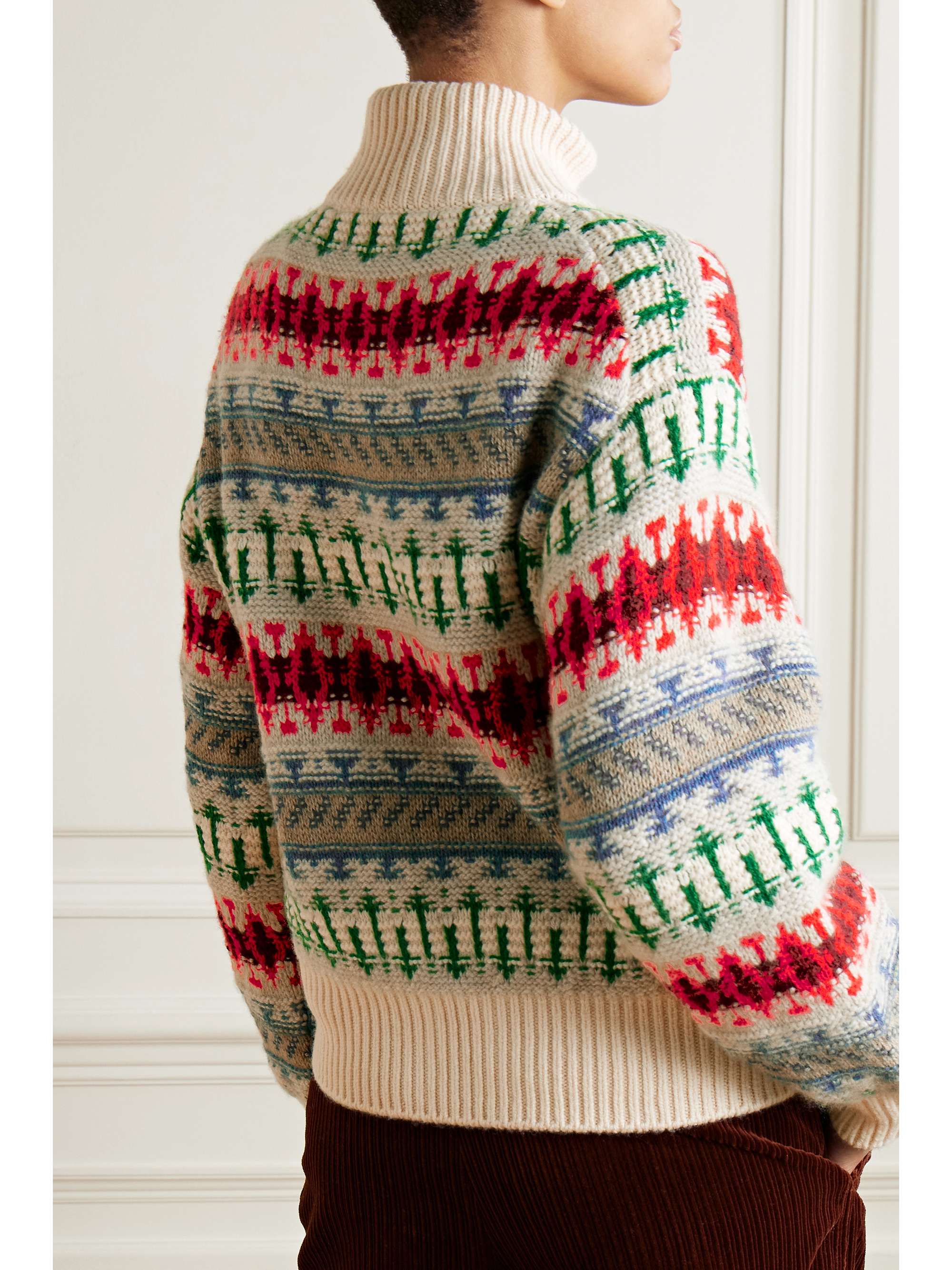 Holiday Noel jacquard-knit cashmere cardigan view