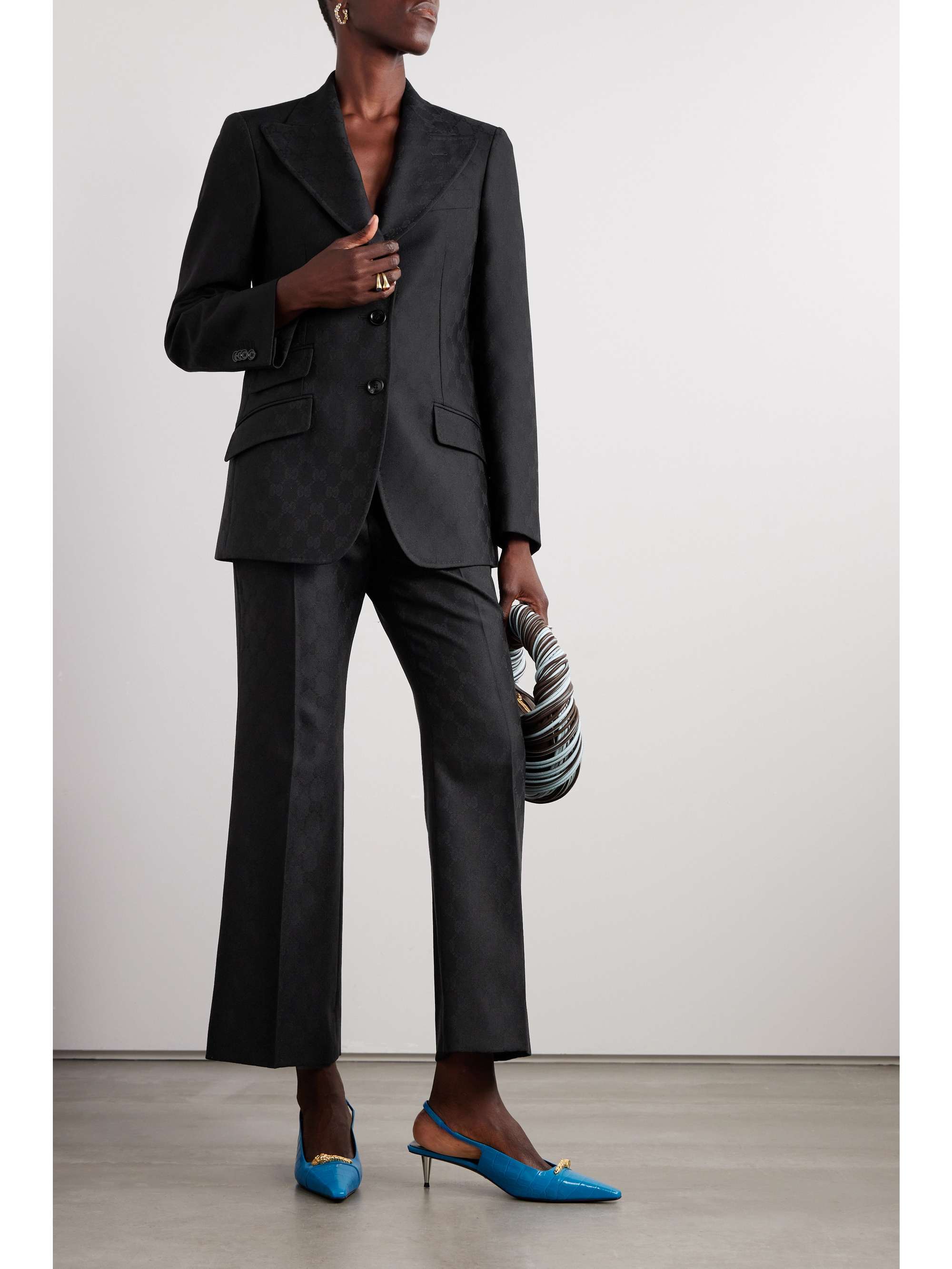 Wool-jacquard blazer view