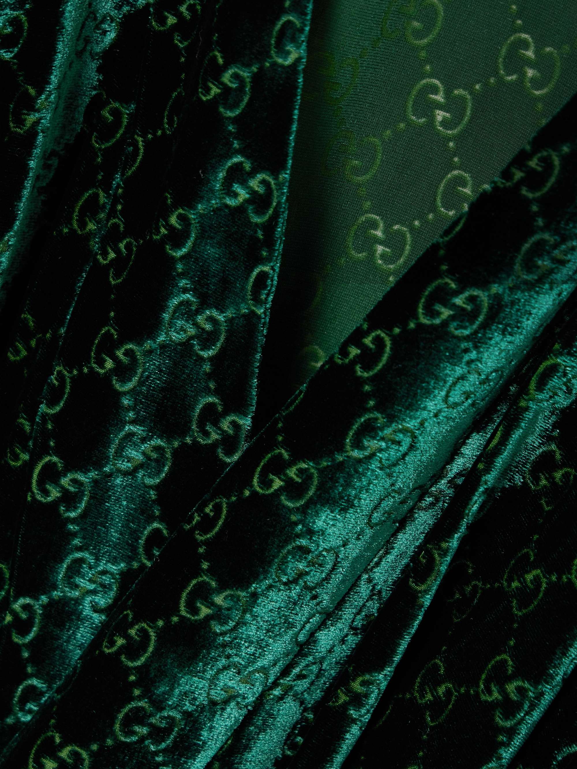 Belted devoré-velvet robe view