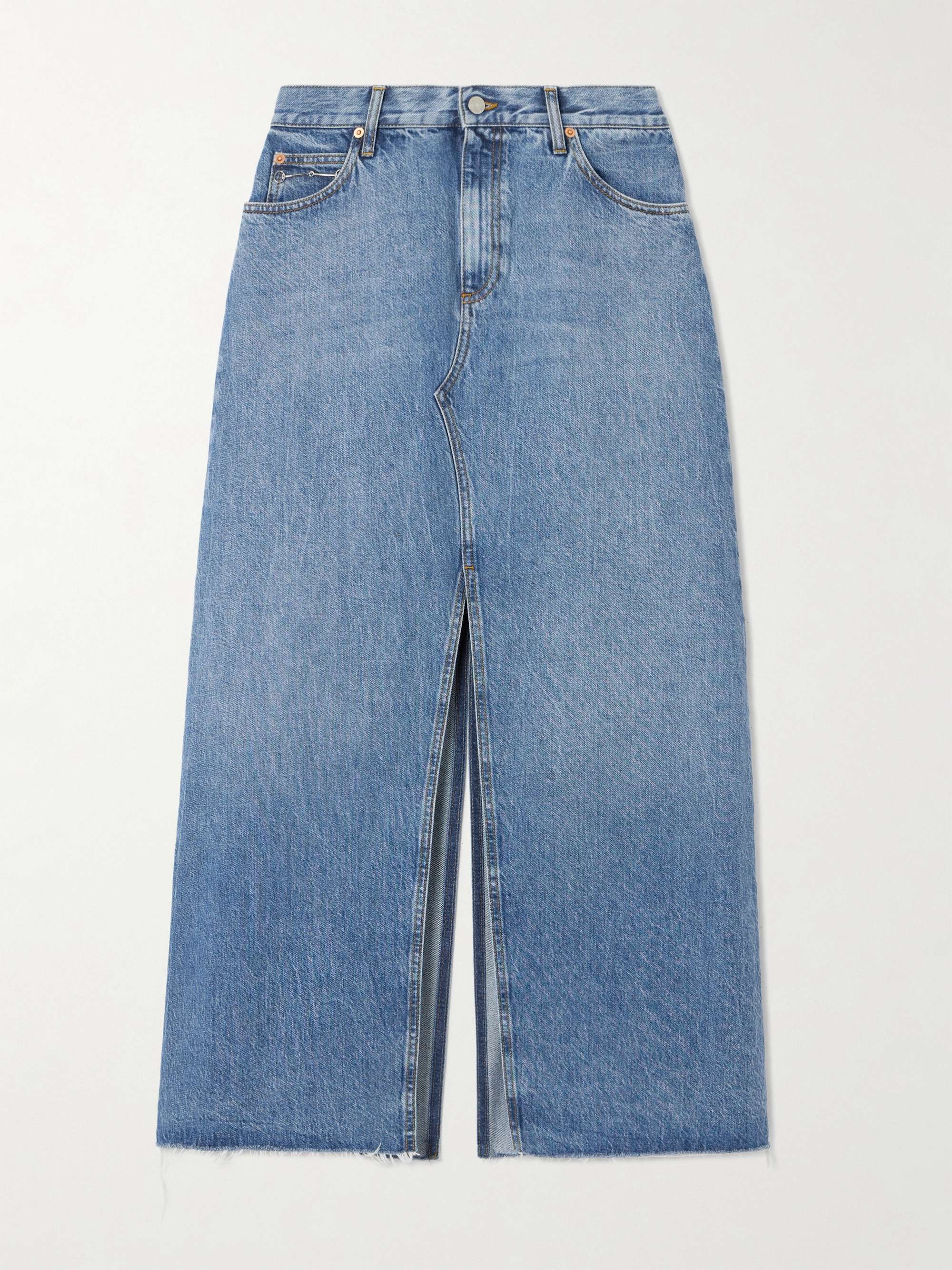 Denim maxi skirt view