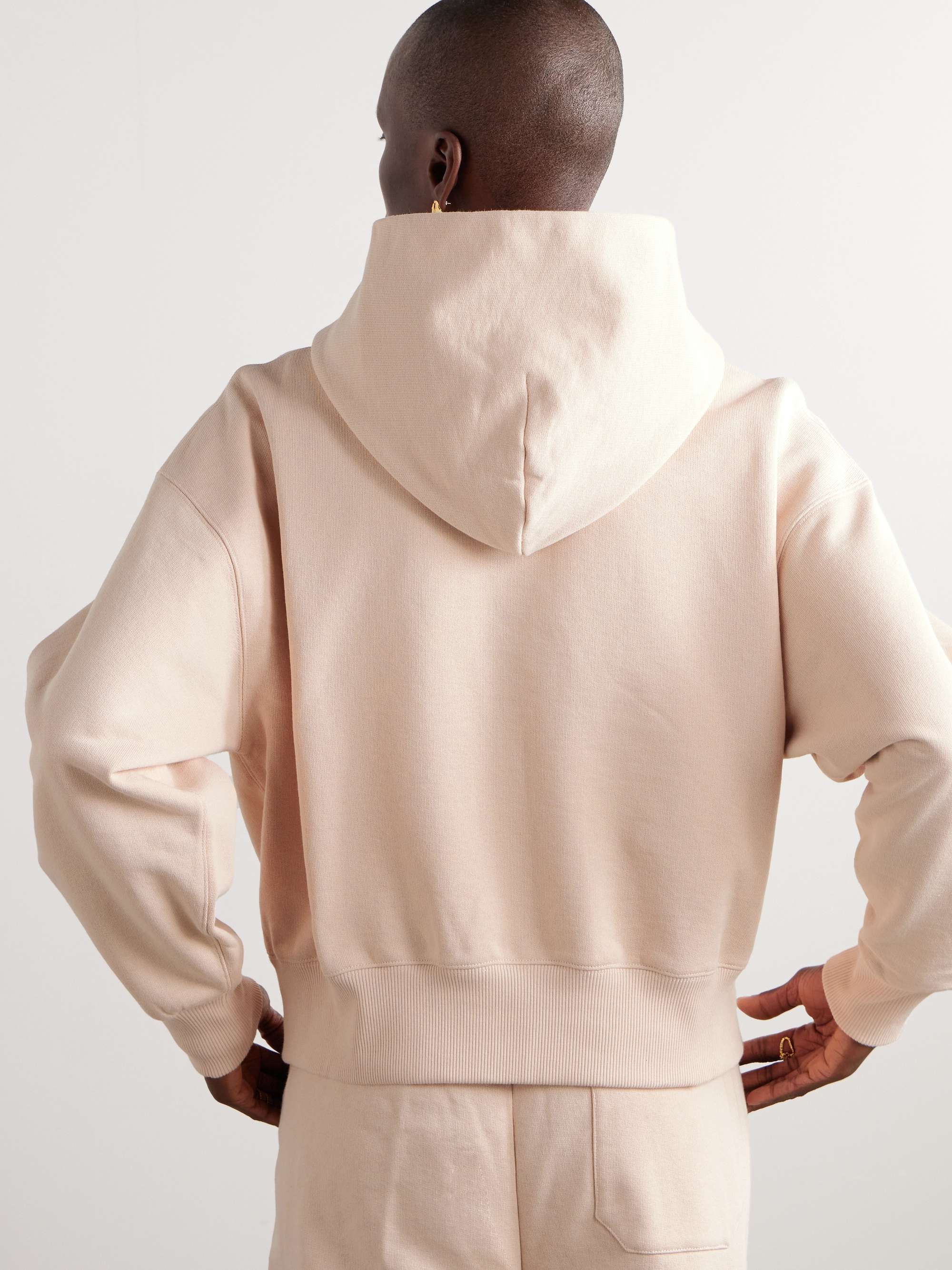 Appliquéd cotton-jersey hoodie view