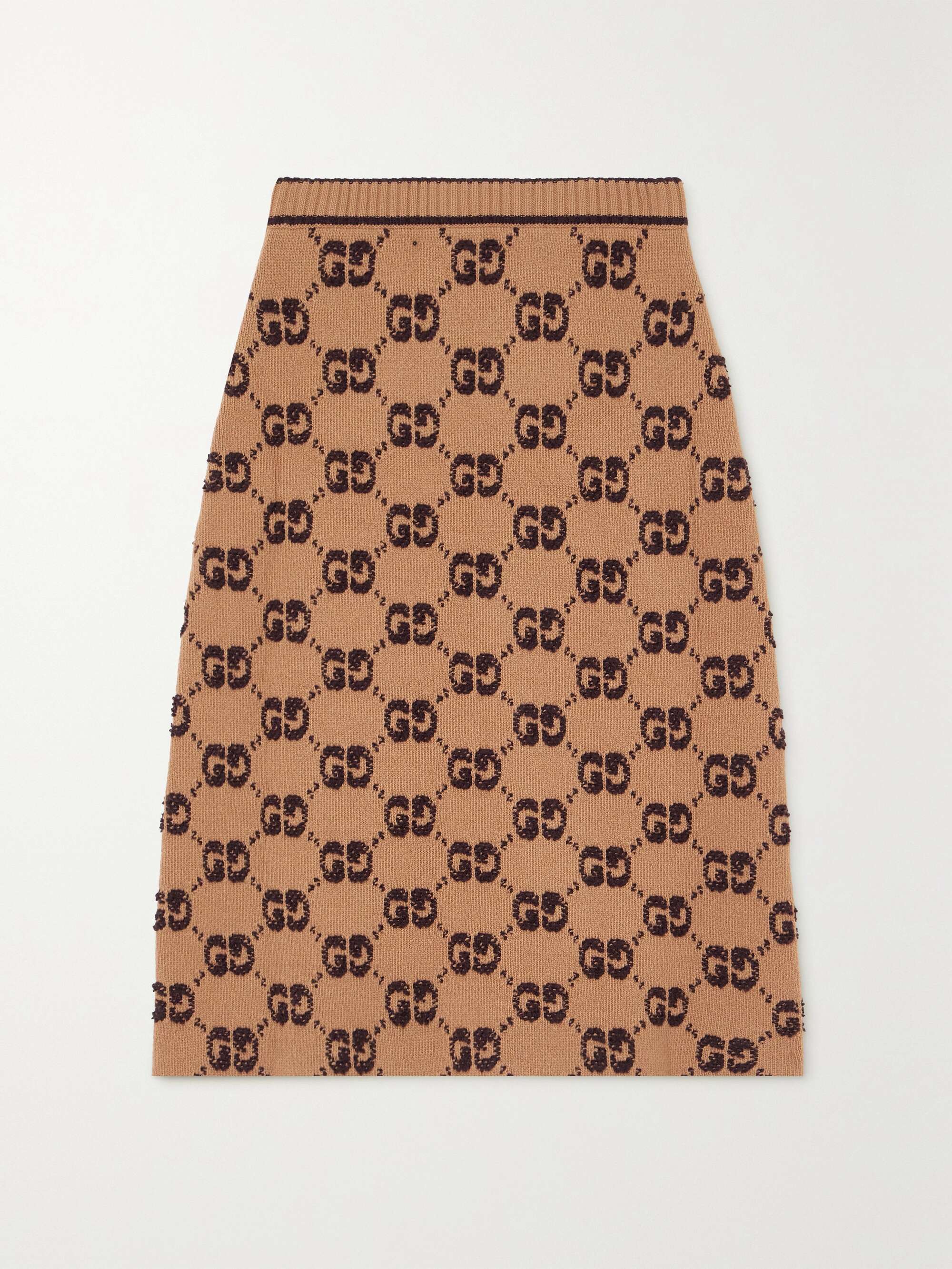 Wool-jacquard midi skirt view