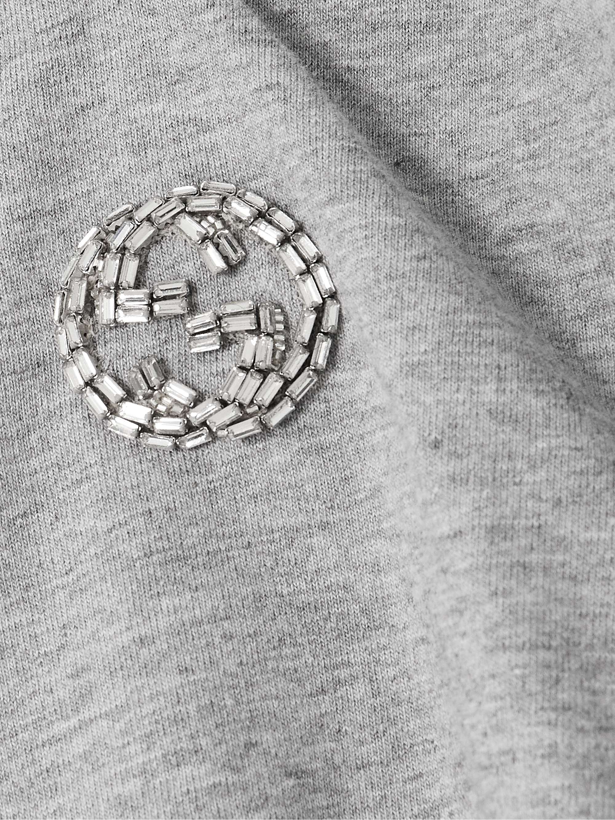 Crystal-embellished cotton-jersey T-shirt view