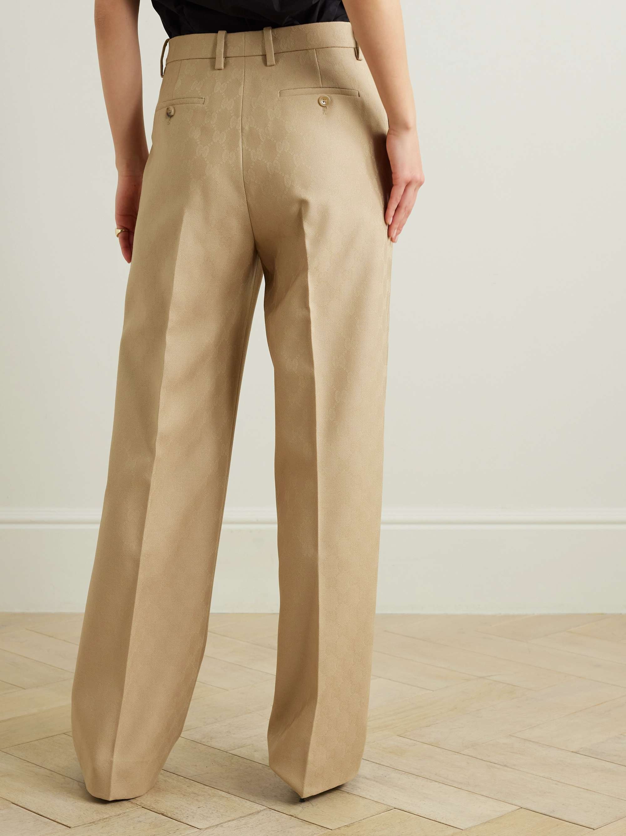 Pleated wool-jacquard pants view