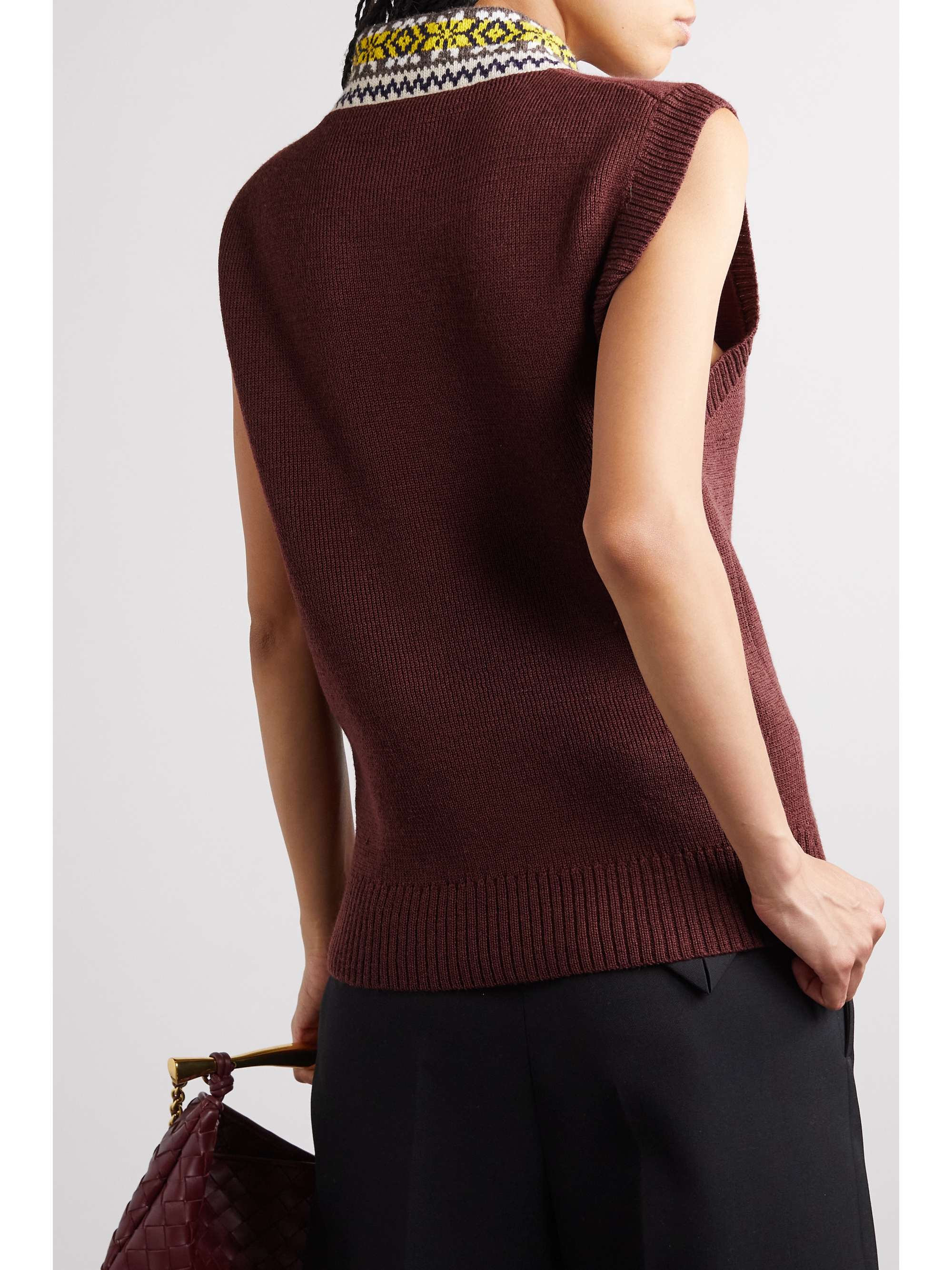 Fair Isle wool-blend vest view