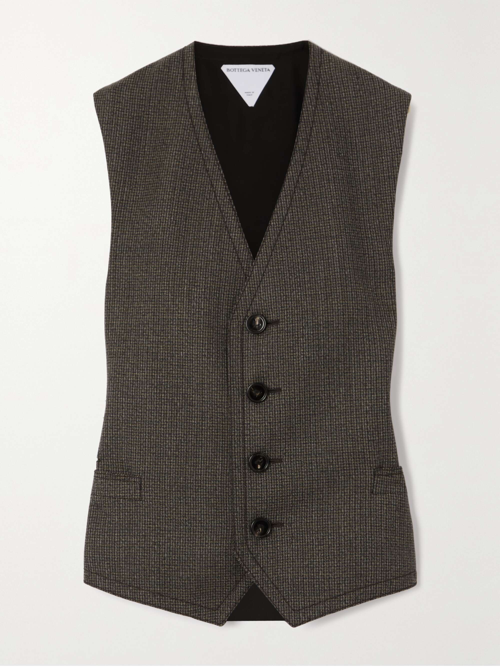 Satin and houndstooth wool-tweed vest view