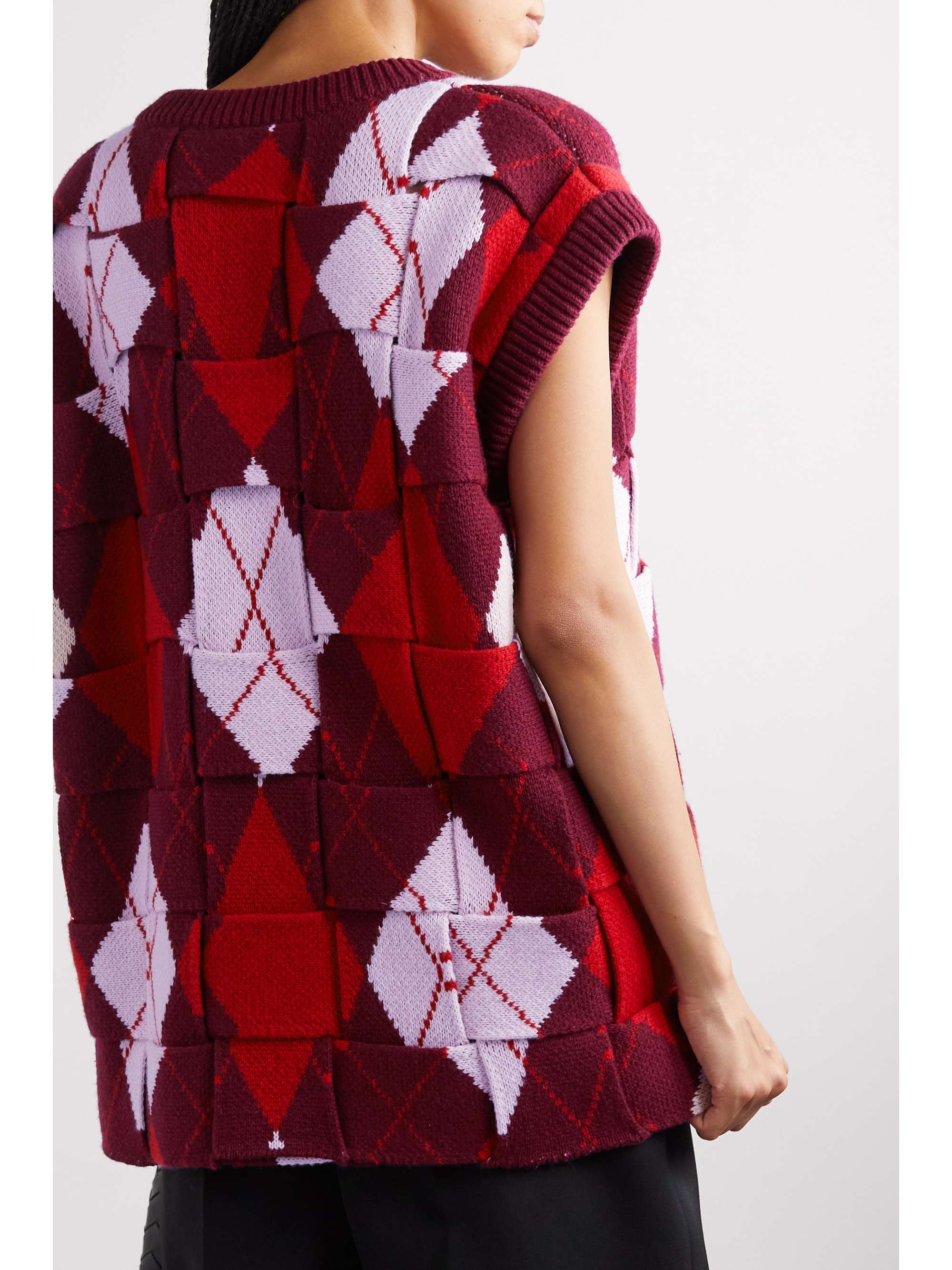 Intrecciato argyle wool-jacquard vest view