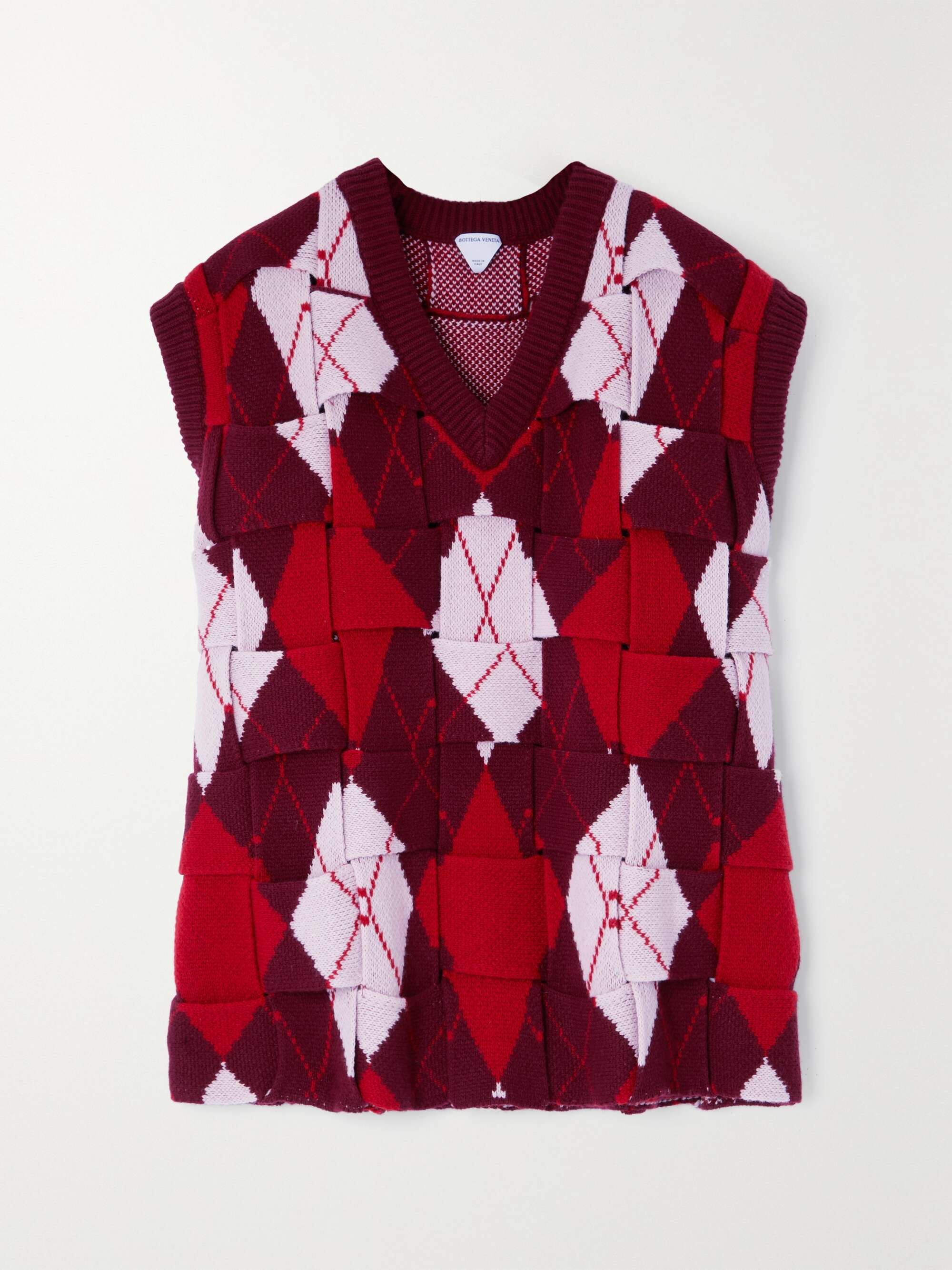 Intrecciato argyle wool-jacquard vest view