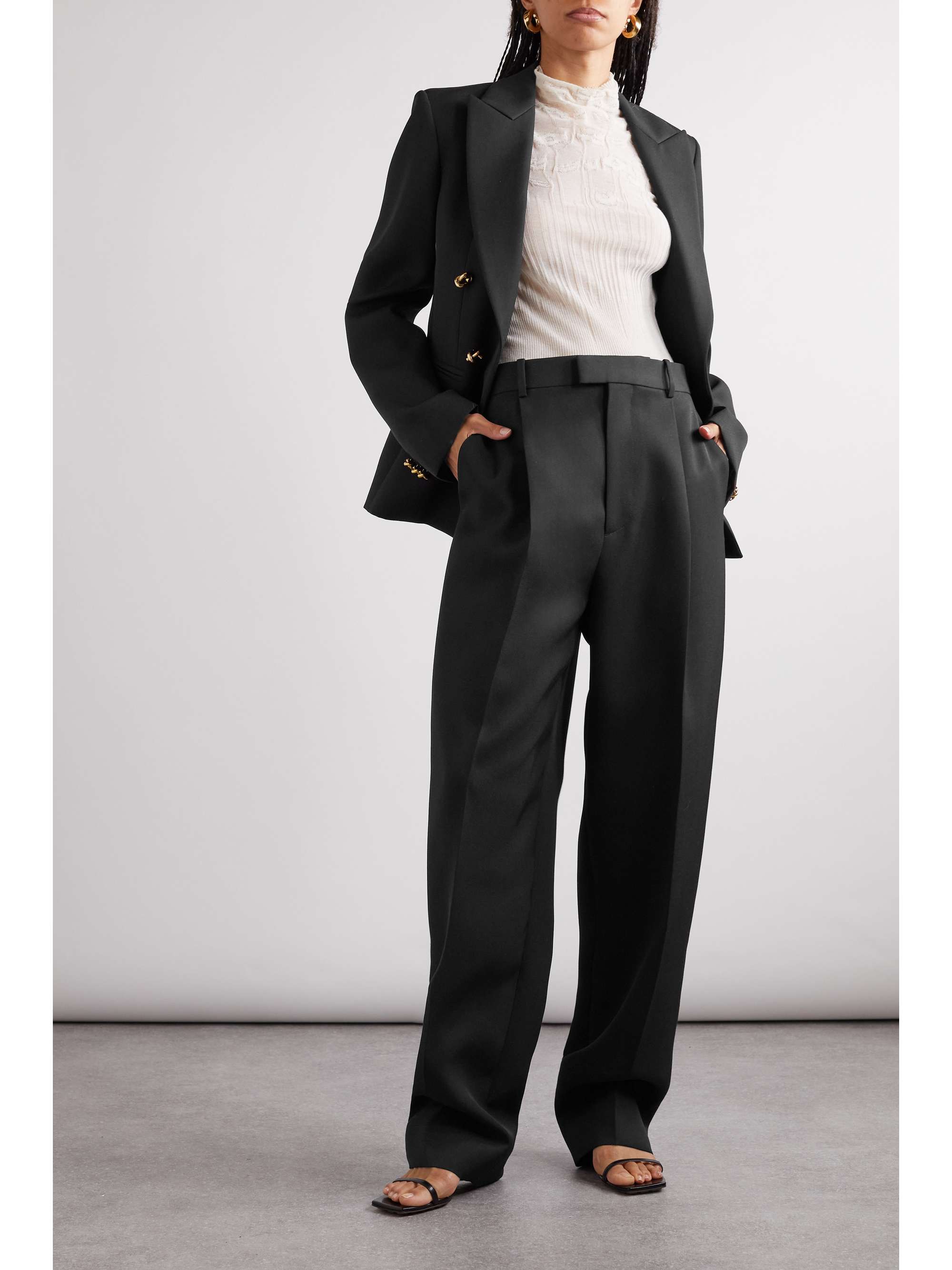 Pleated wool-twill pants view