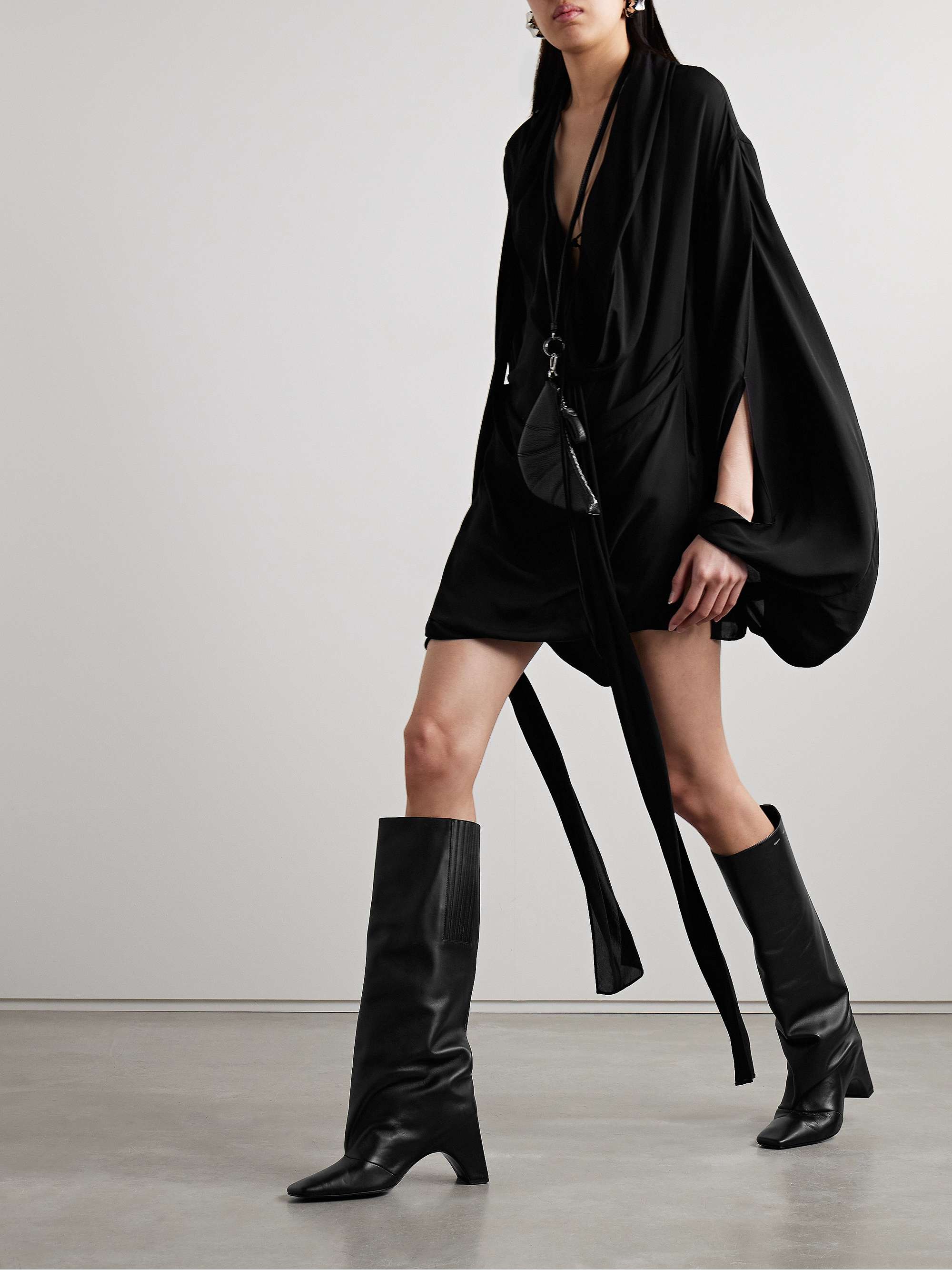 Draped jersey mini dress view