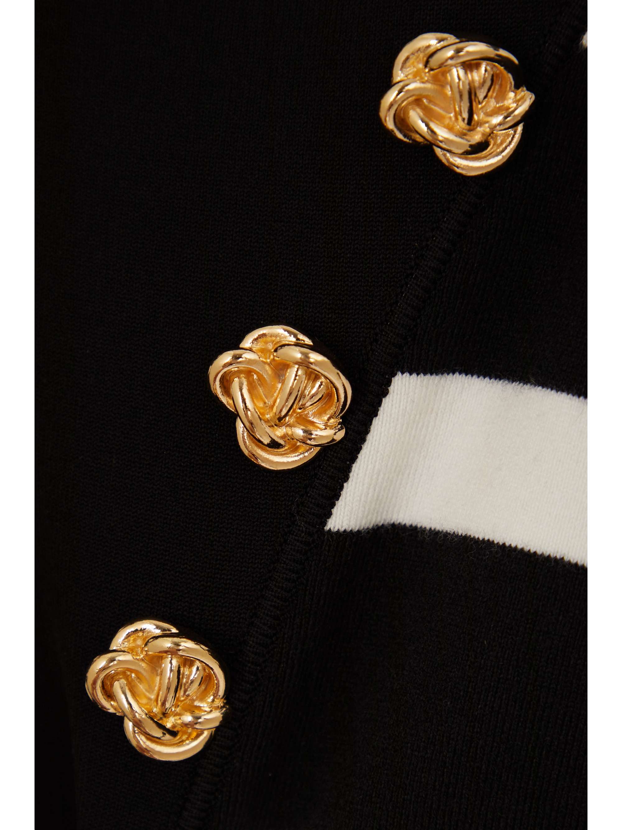 Ruffled striped wool-blend peplum sweater view