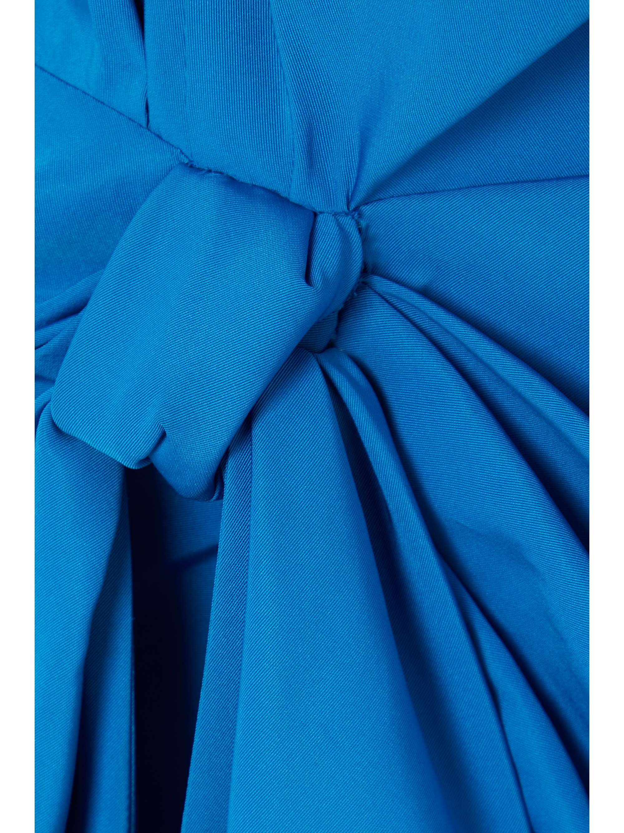 One-shoulder asymmetric knotted faille midi dress view