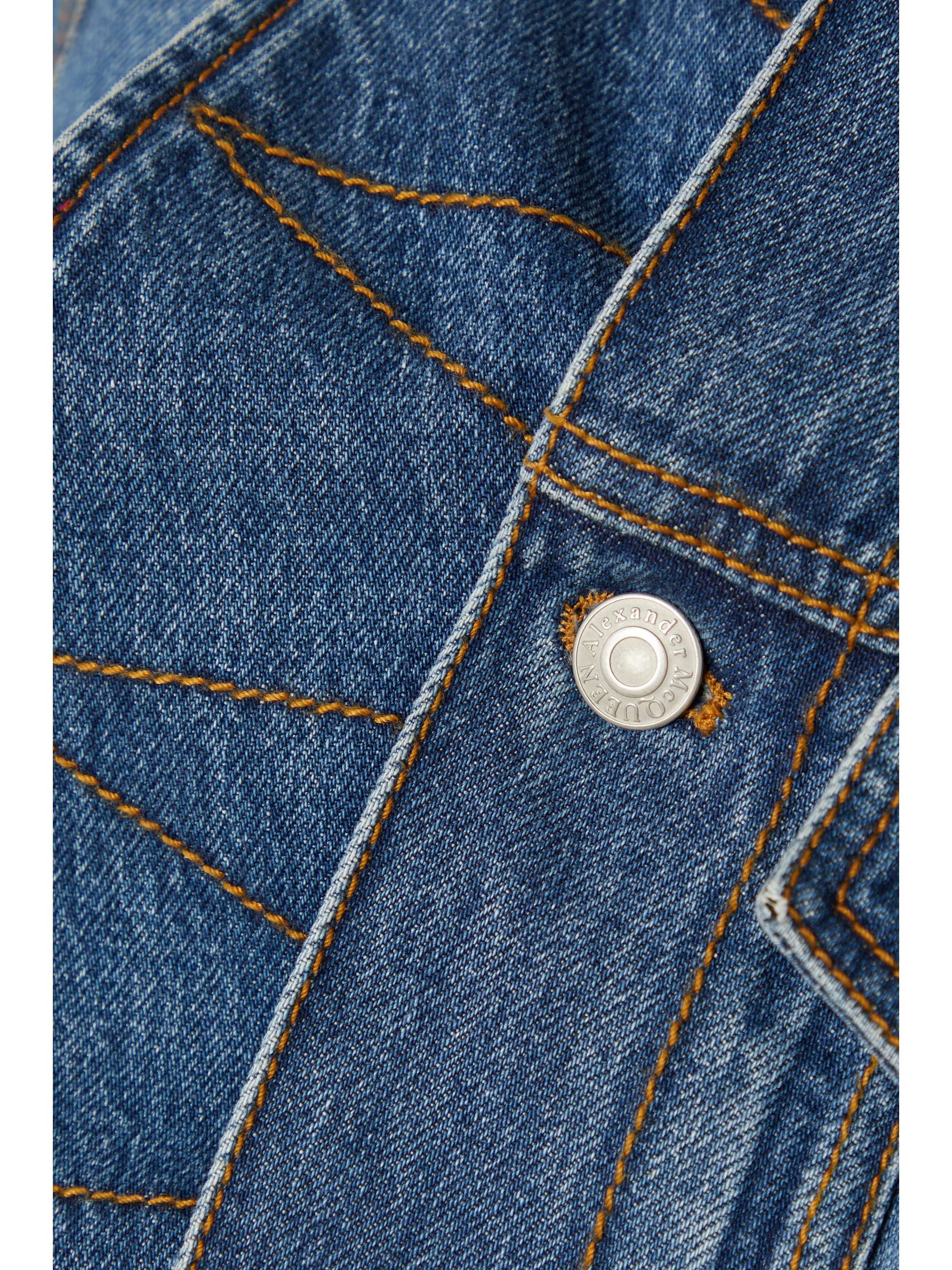 Ruffled denim peplum jacket view