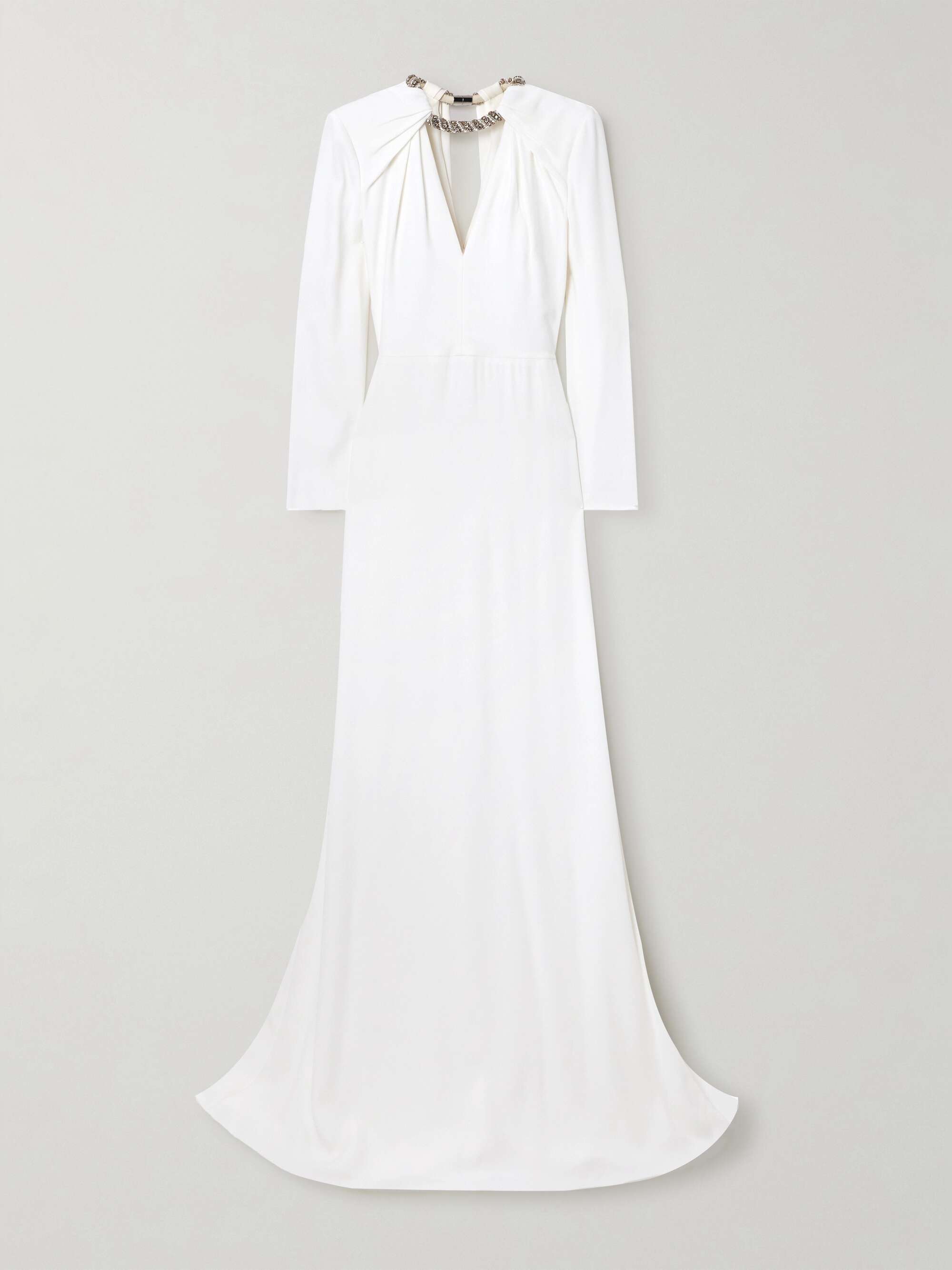 Embellished crepe gown view